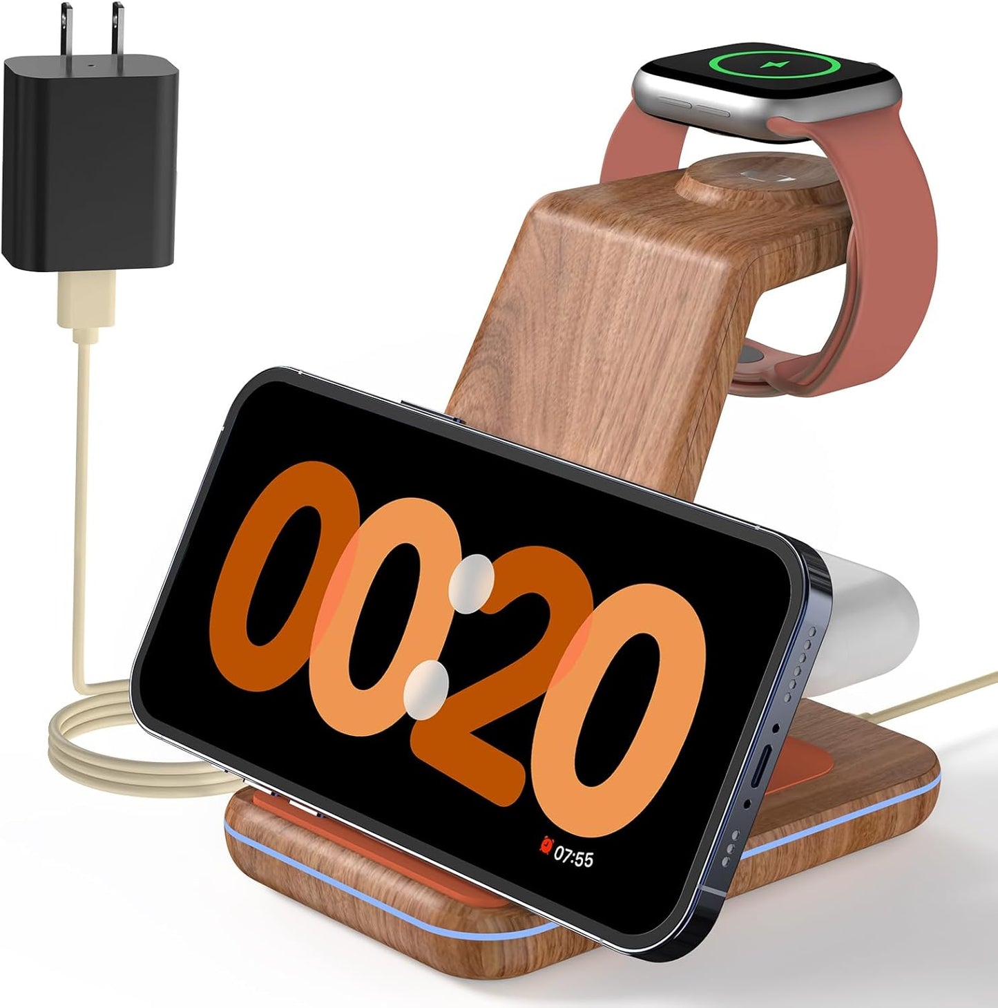 JoyGeek 3-in-1 Apple Charging Station: Wireless, Fast Charging