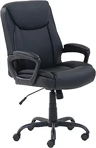 Classic Puresoft PU Mid-Back Office Desk Chair for Comfort
