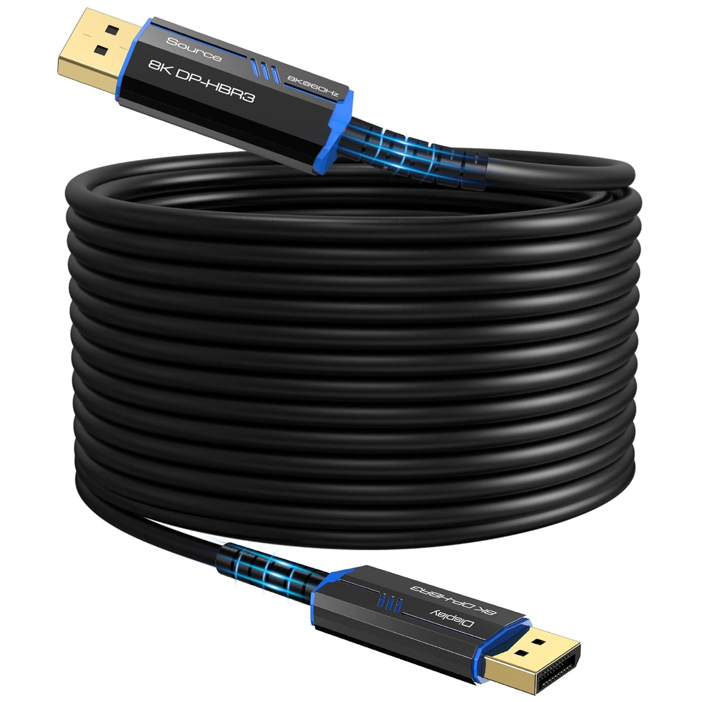 8K Long DP Fiber Optic Cable 33Feet for Ultimate Visual Experience