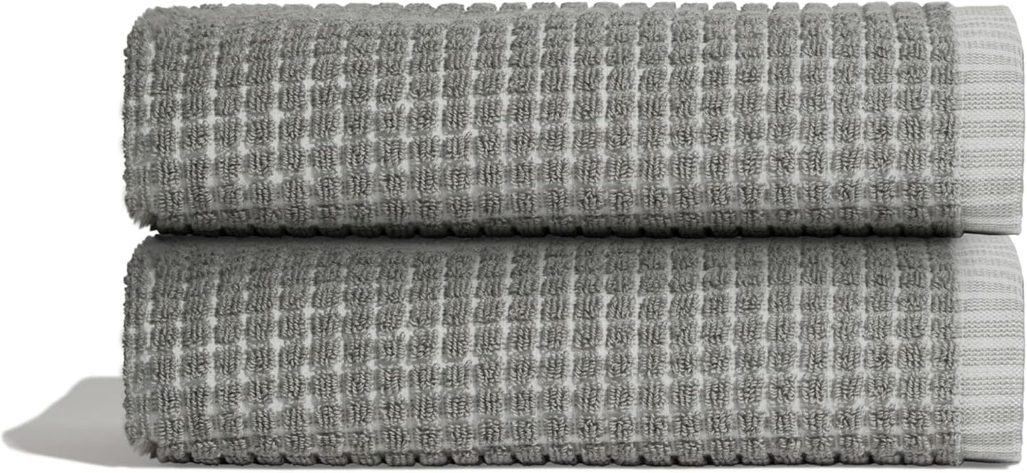 Luxury Cotton Hand Towels Set - Quick Dry & Absorbent 2 Pack