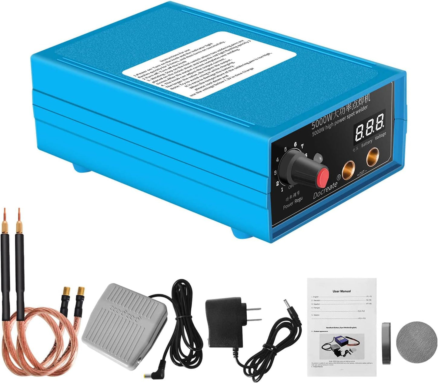 Docreate Handheld Spot Welder for 18650 Battery Welding