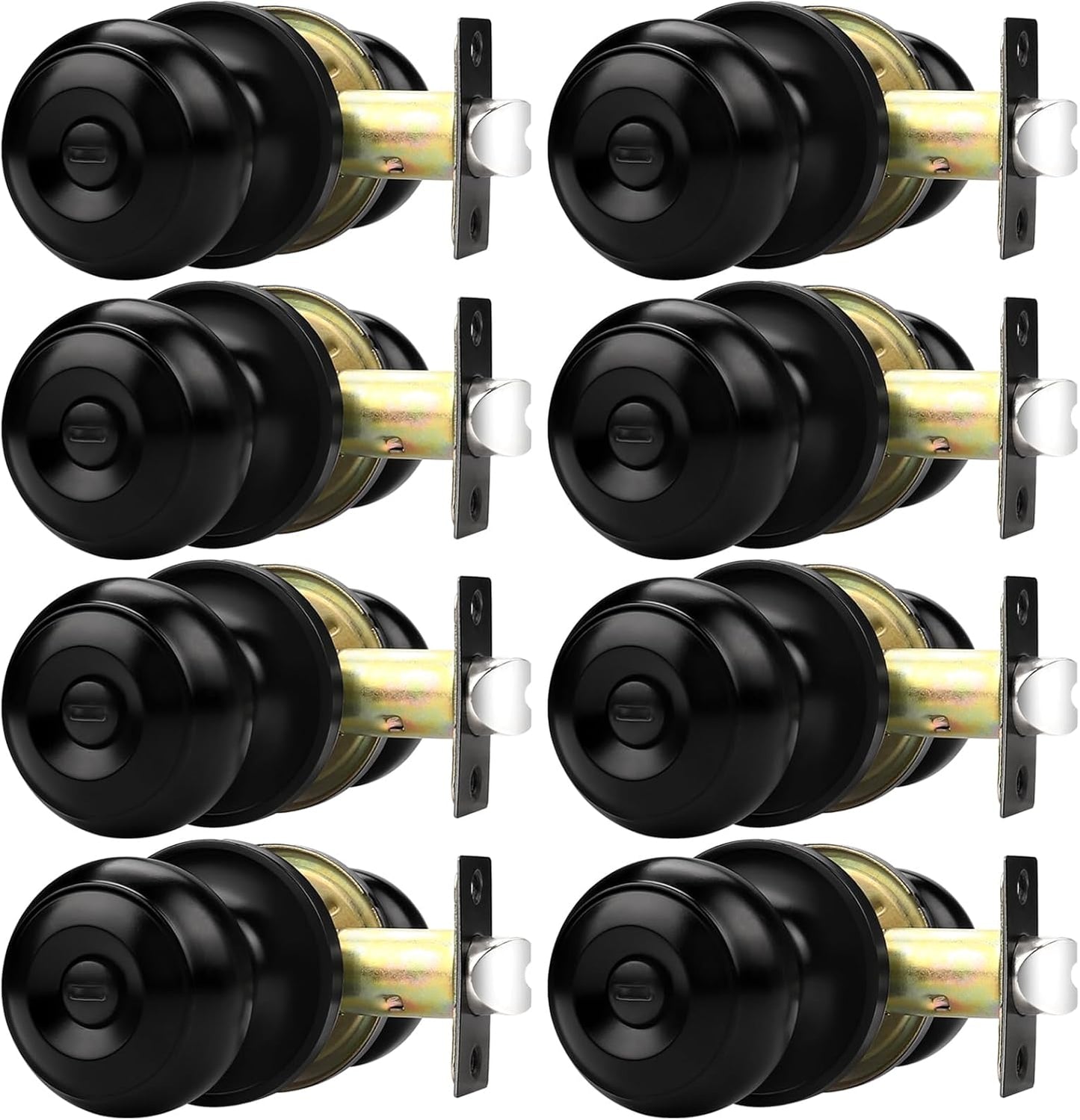 Probrico Black Door Knob 8 Pack for Modern Interior Spaces