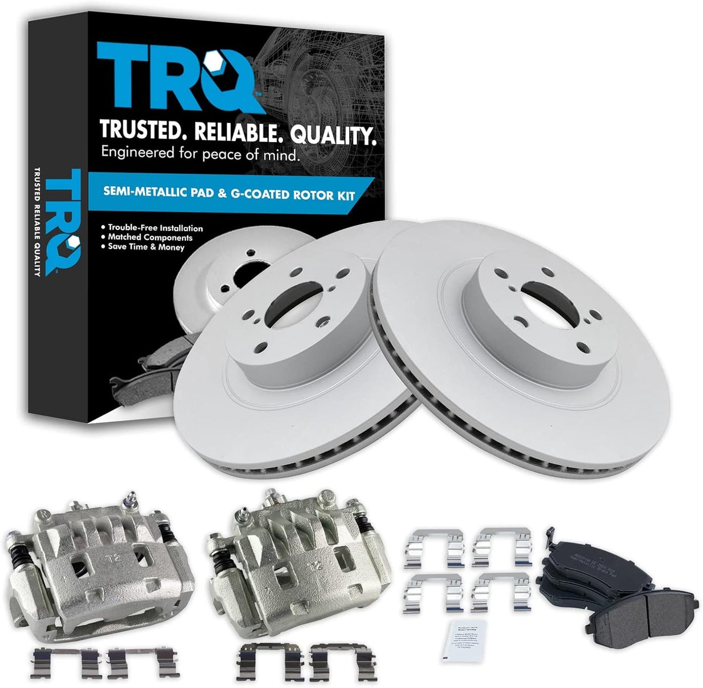 TRQ Front Brake Pad & Rotor Kit for Subaru Vehicles - Premium Quality