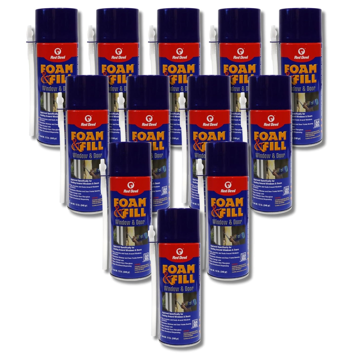 Red Devil Foam & Fill Sealant for Windows & Doors, 12 Pack