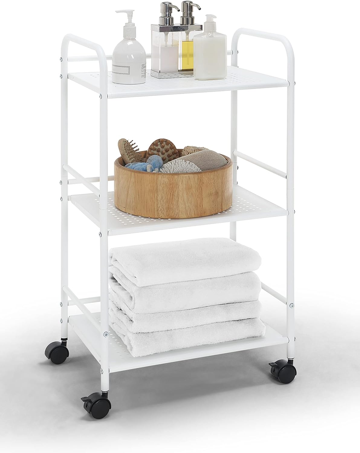 SunnyPoint 3-Tier Rolling Utility Cart for Home & Office Use