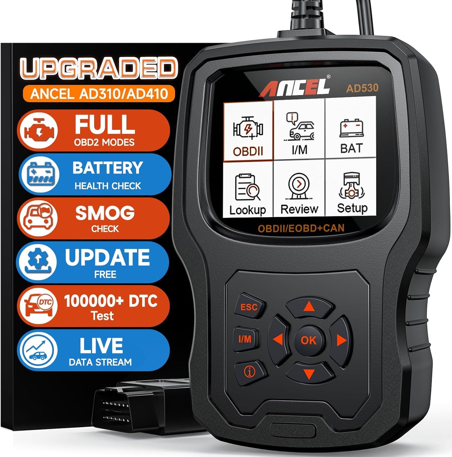 ANCEL AD530 OBD2 Scanner Diagnostic Tool for 1996+ Cars