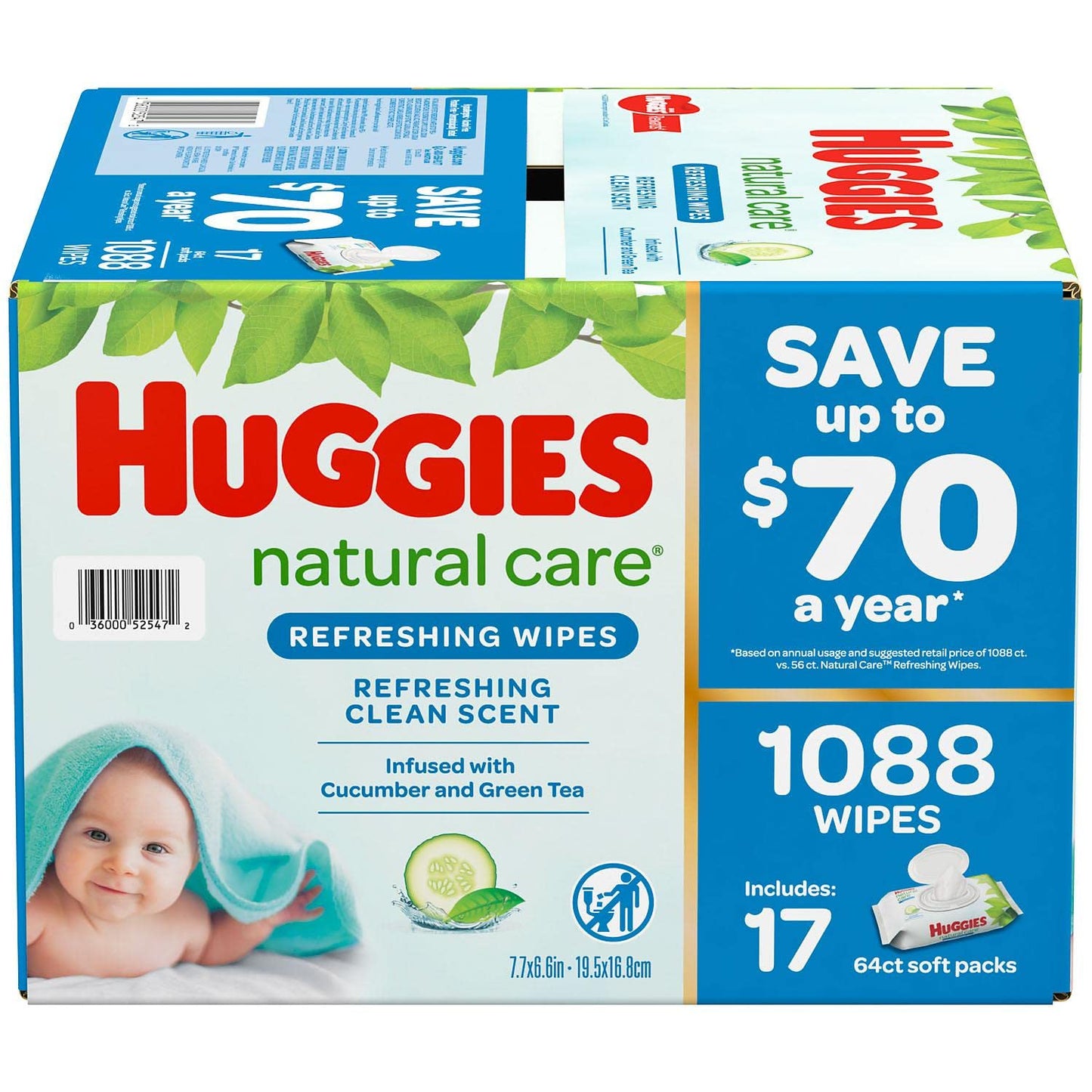Huggies Natural Care Baby Wipes - 1,088 Count, Refreshing Clean