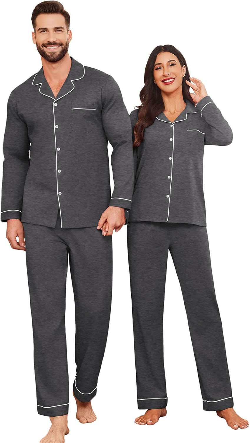 Ekouaer Couple Matching Pajamas Set for Cozy Nights Together
