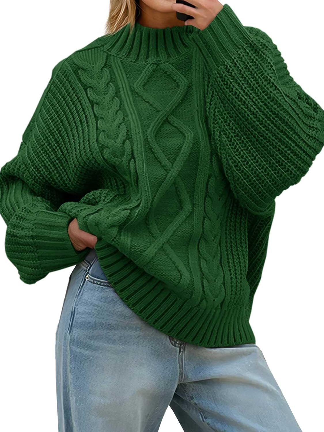 Saodimallsu Womens Oversized Cable Knit Sweaters for Fall 2025