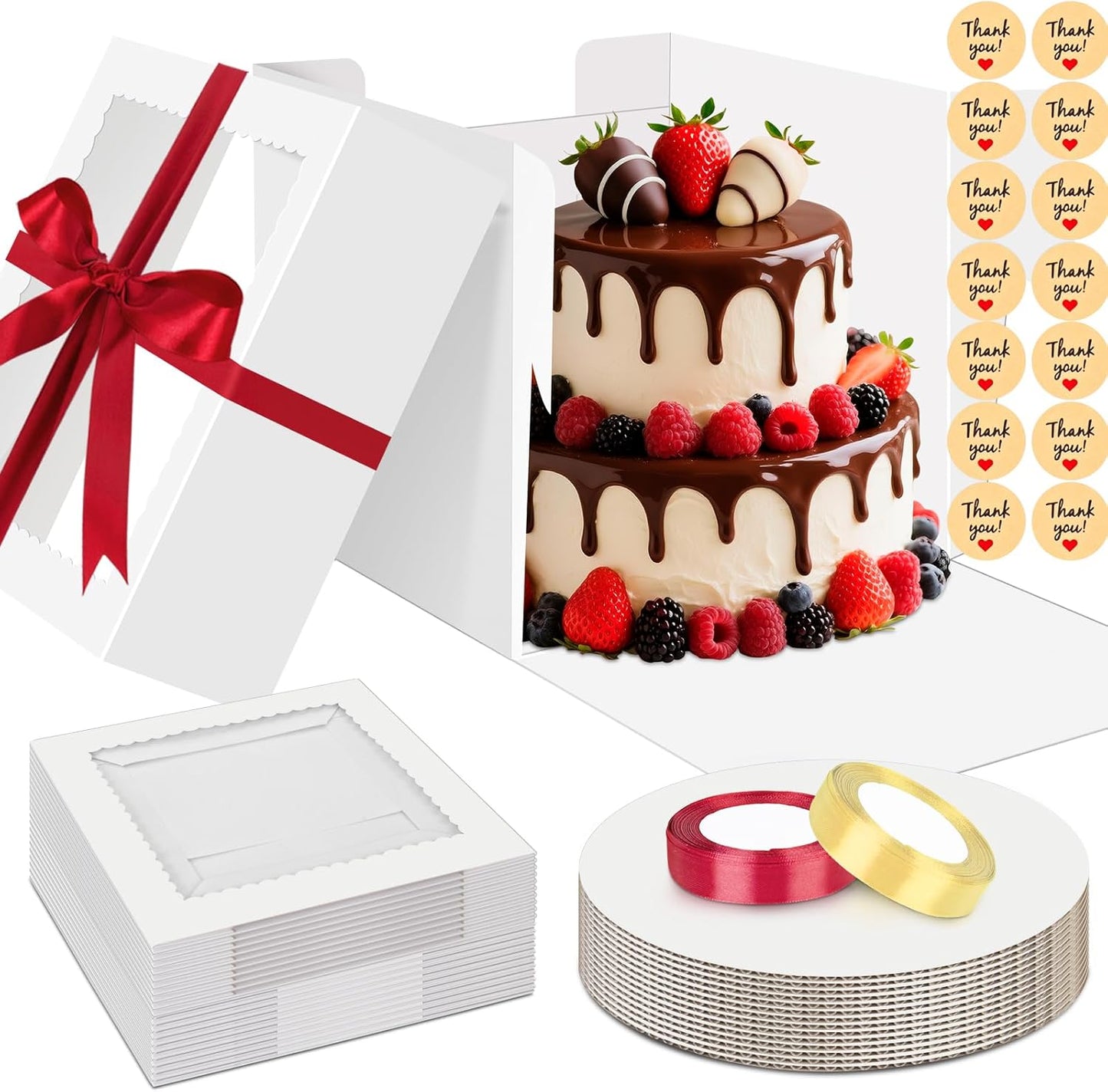 12x12x10 Cake Boxes with Window for Exquisite Cake Packaging
