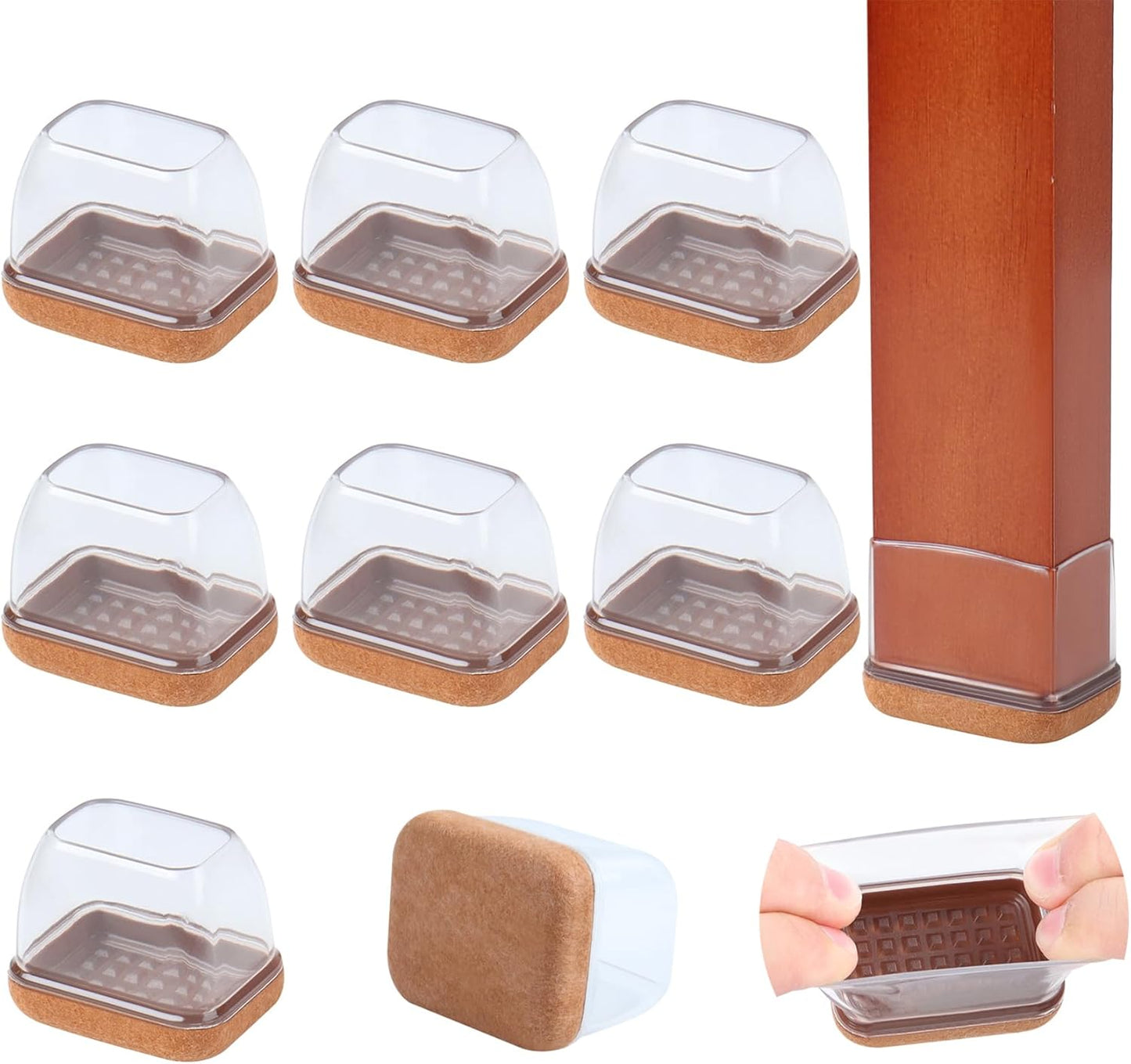 Protect Floors Effortlessly with Clear Silicone Chair Caps