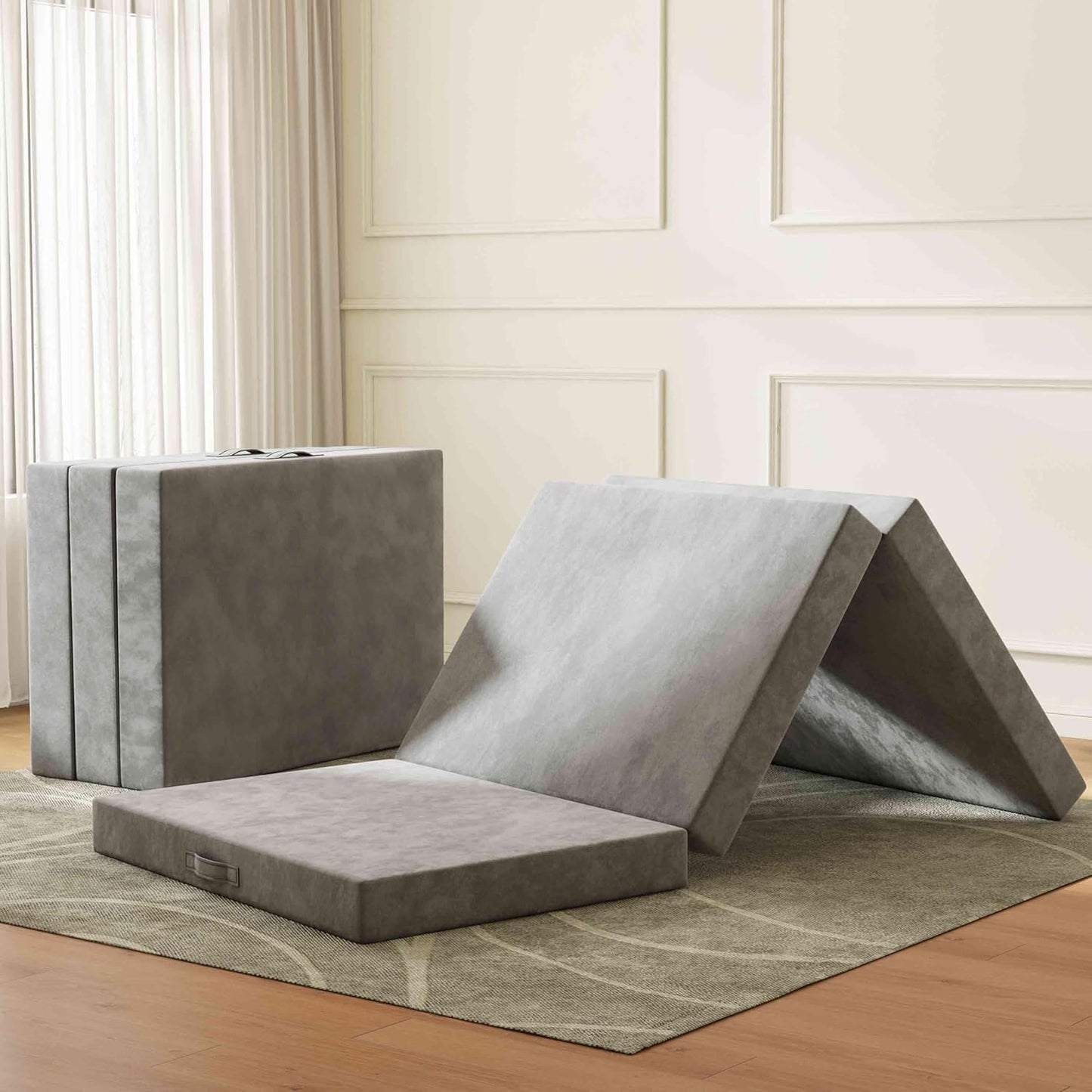 Swbvs Tri-Fold Memory Foam Mattress for Travel & Guests