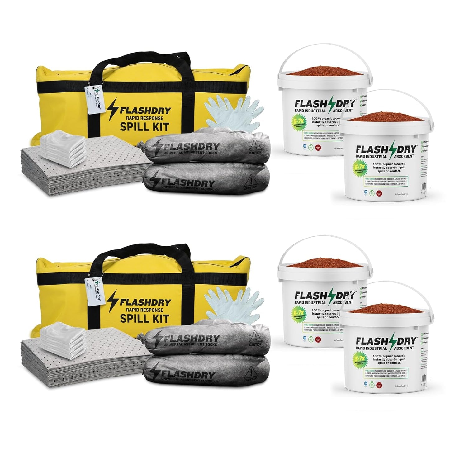 FlashDry Portable Complete Spill Kit for Easy Cleanup Anywhere
