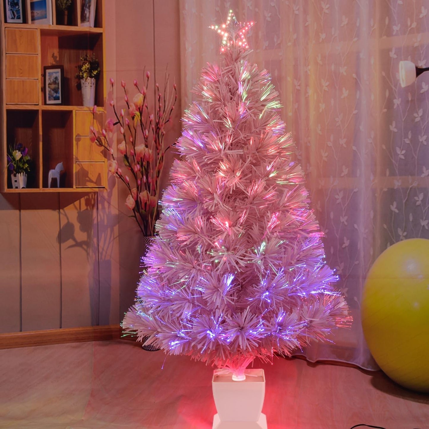 3ft Pink Fiber Optic Christmas Tree for Festive Home Decor