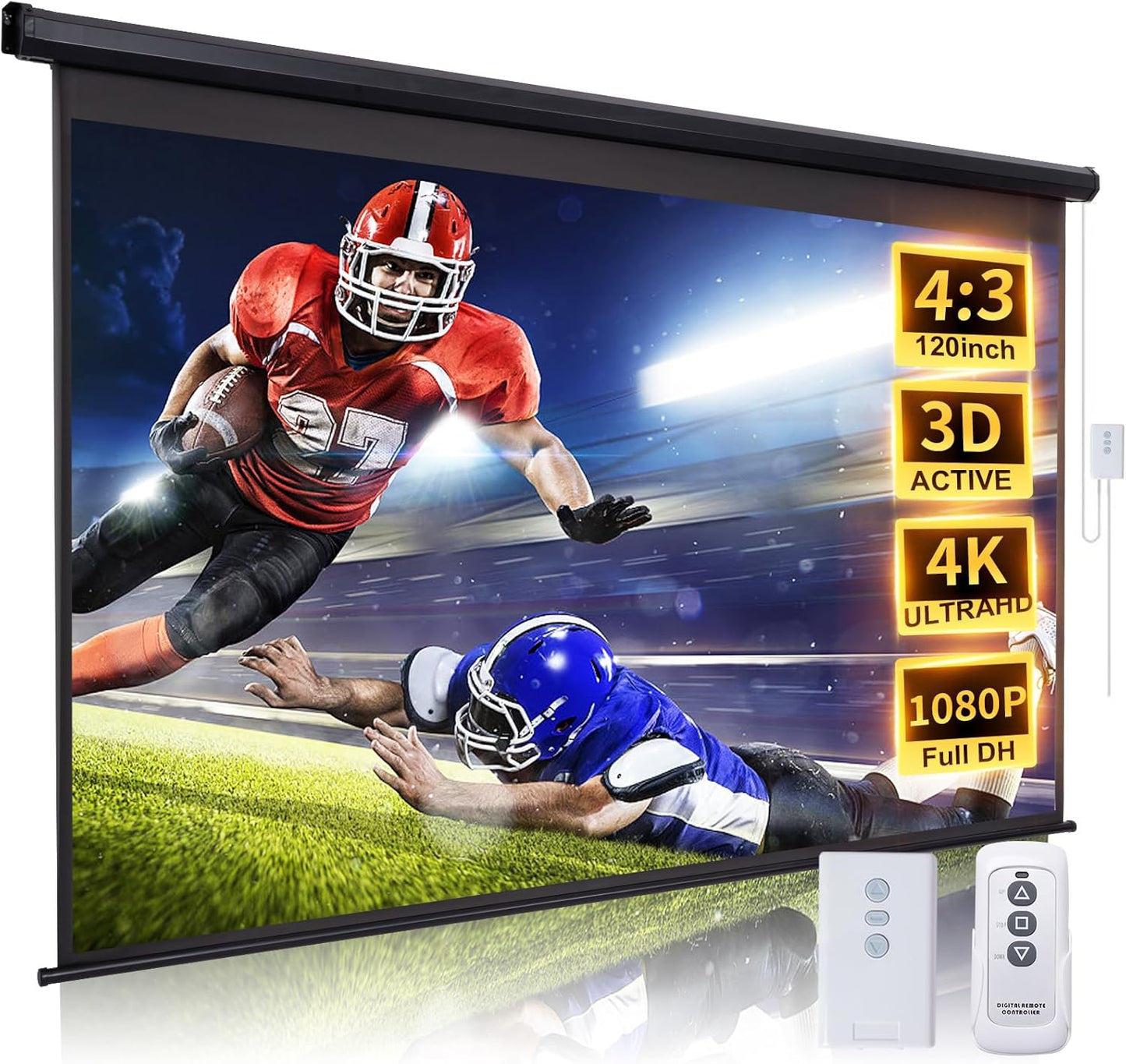 120 Inch Motorized Projector Screen for Home and Office Use