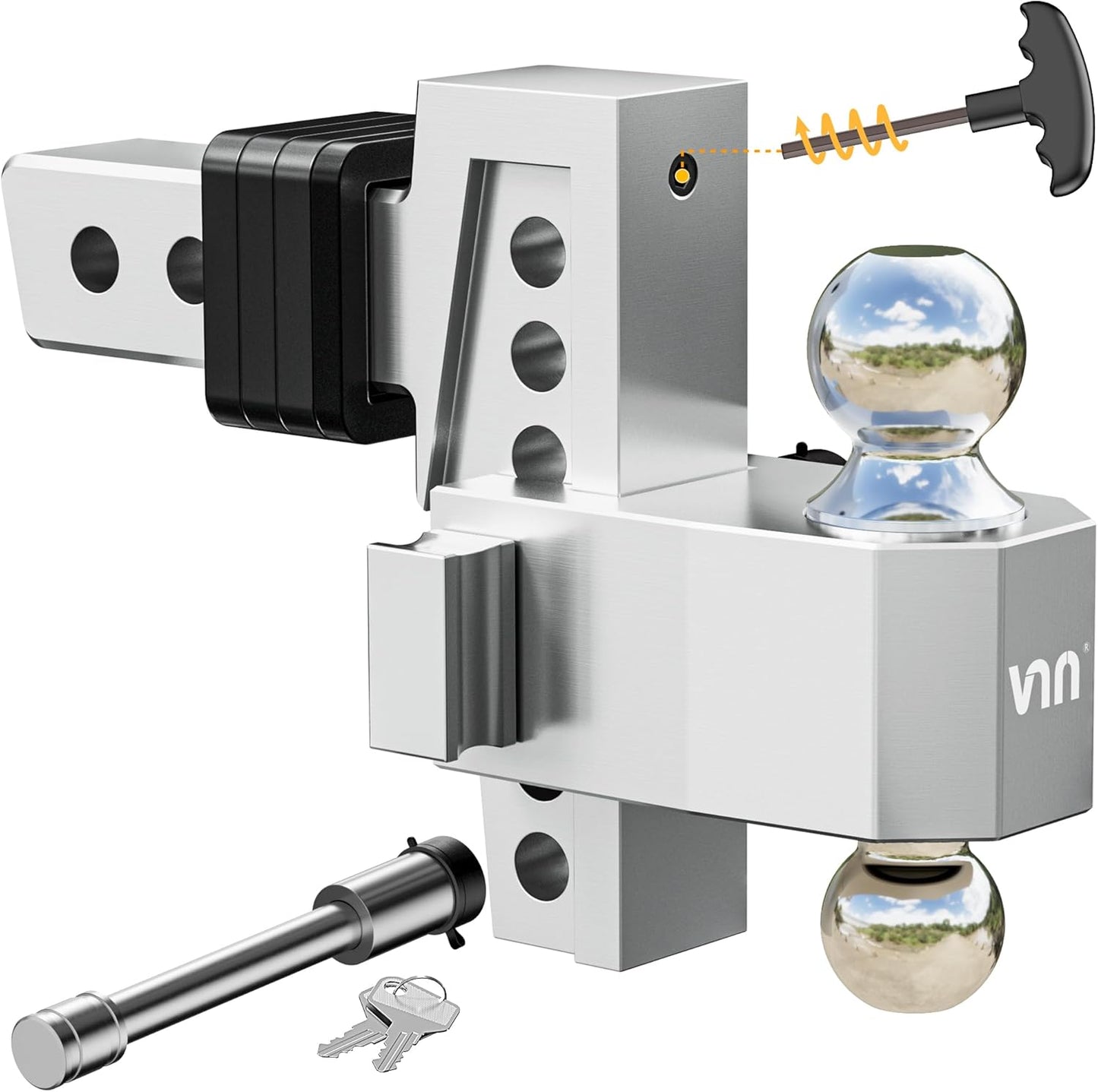 VNN Adjustable Trailer Hitch 6 Inch Drop for Heavy Duty Towing
