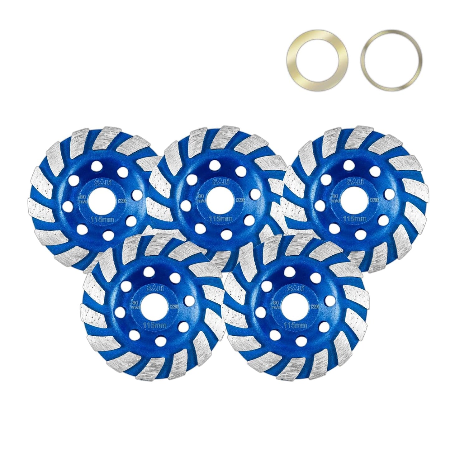 SALI 5pcs Diamond Concrete Grinding Wheel 4 1/2 inch for Polishing