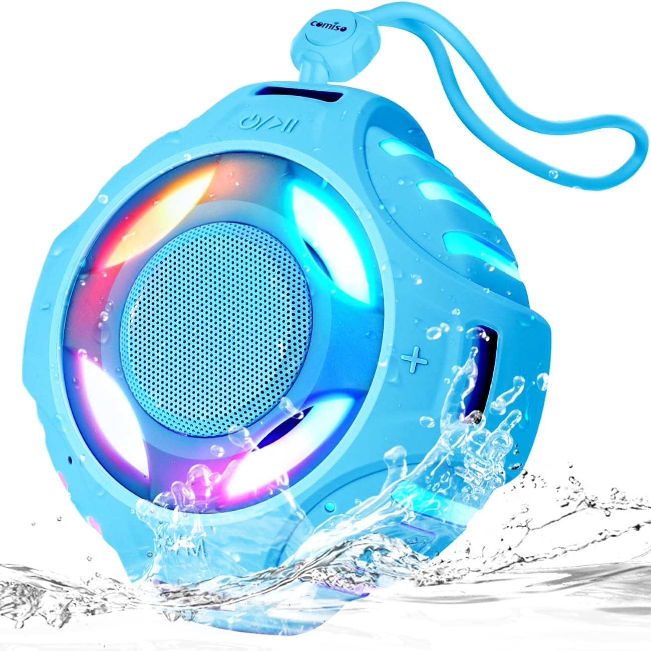 COMISO Waterproof Bluetooth Speaker: Portable Sound & Light