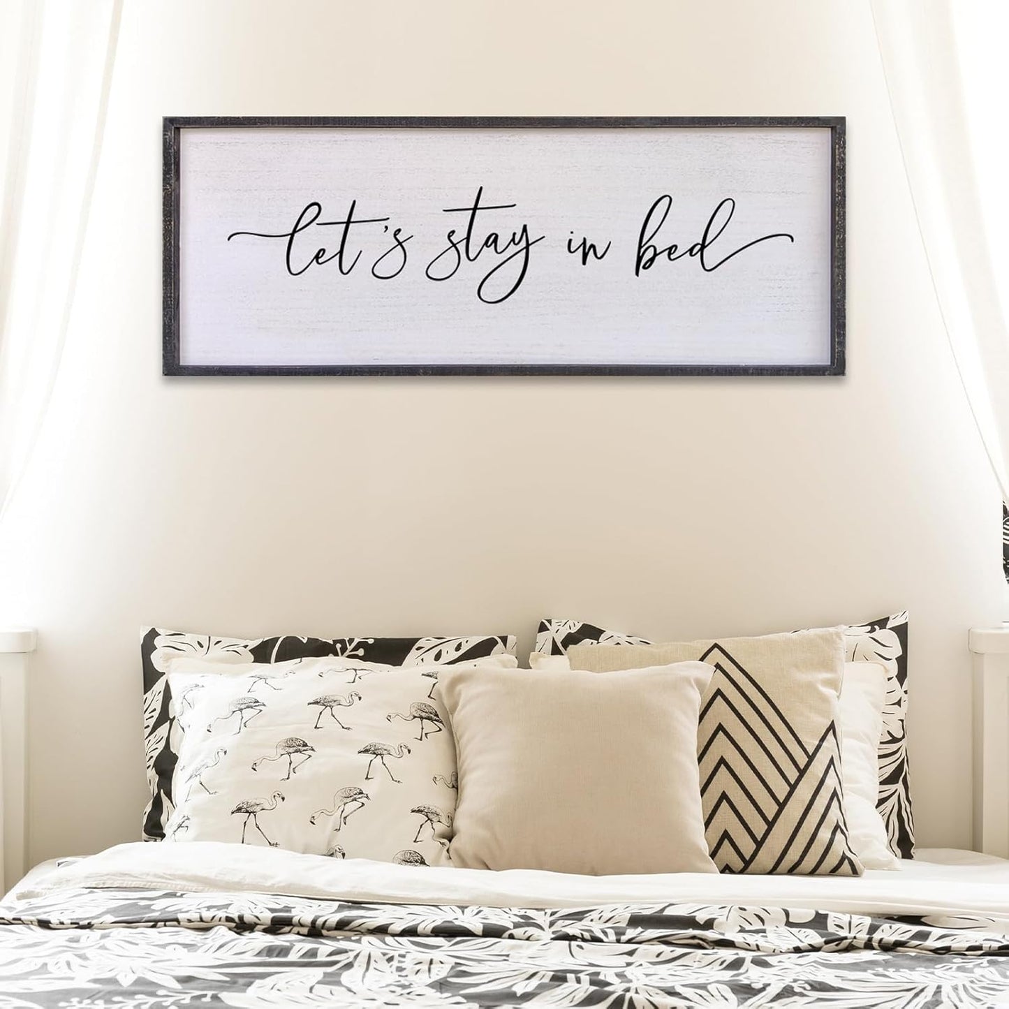 Surfapans Lets Stay In Bed Wall Decor for Rustic Home Style