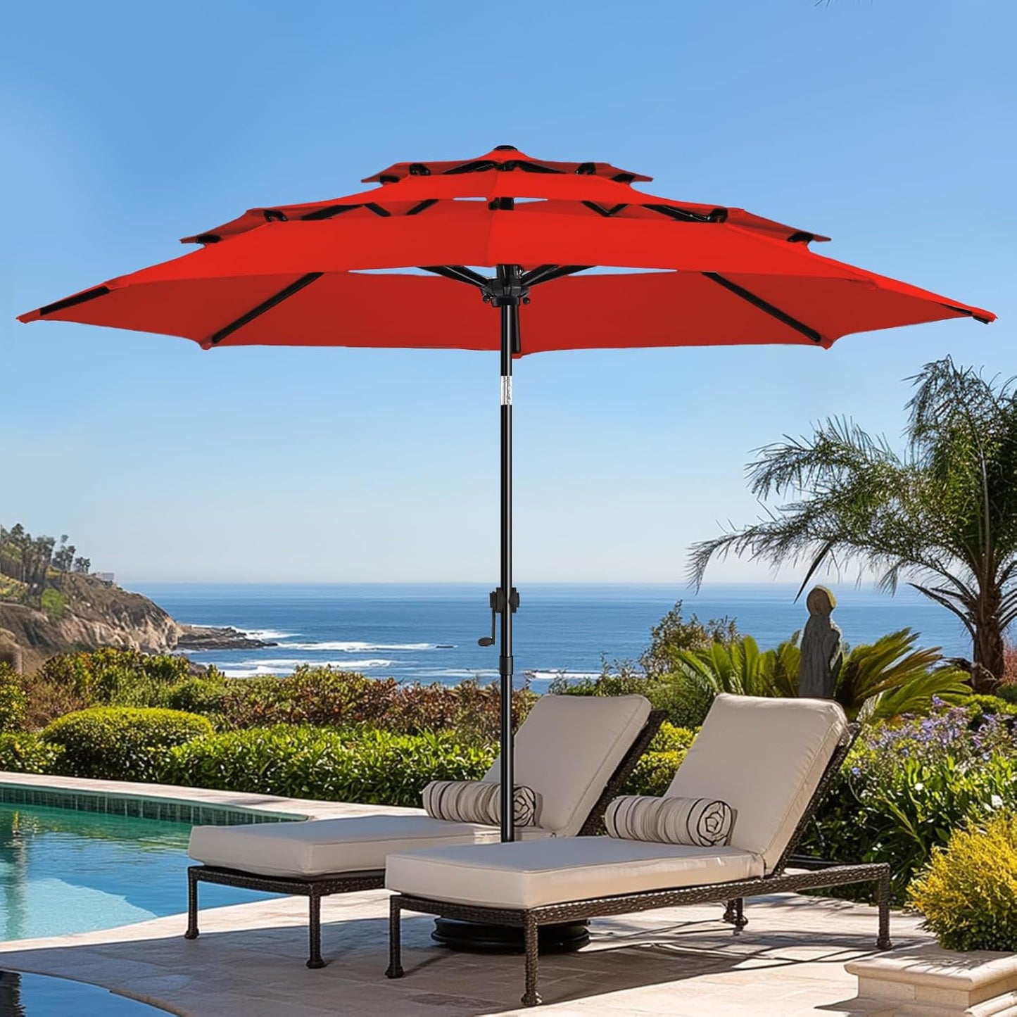 9 FT Patio Umbrella with Tilt/Crank for Outdoor Spaces