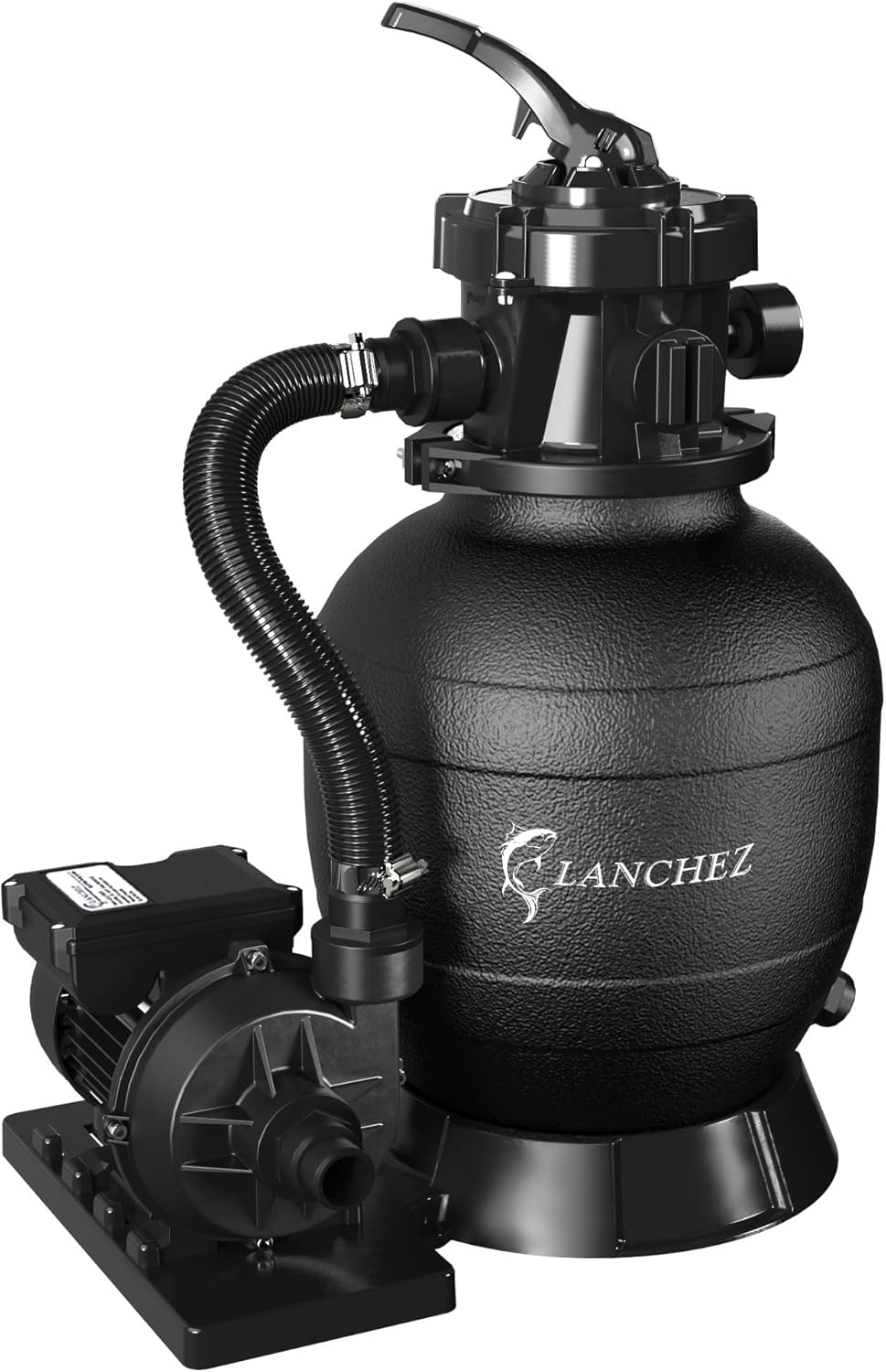 LANCHEZ 12in Sand Filter Pump for Above Ground Pools 2400GPH