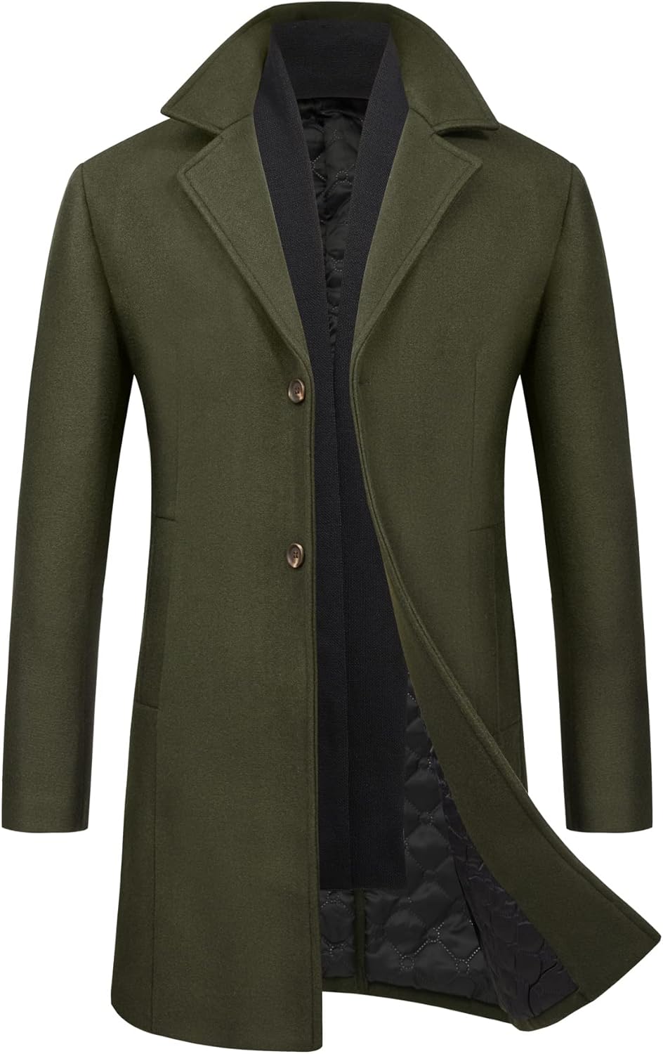 WULFUL Men Wool Trench Coat for Stylish Winter Fashion