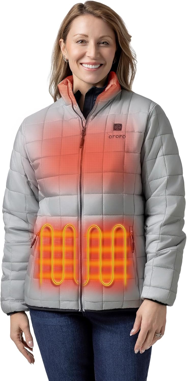 ORORO Women's Lightweight Quilted Heated Jacket for Comfort