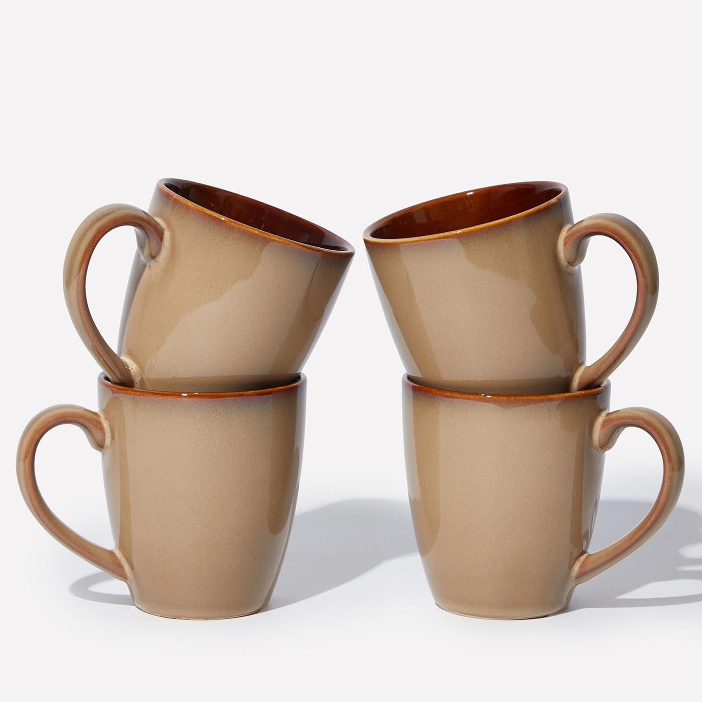 Unique Artisan Coffee Mug Set of 4, 16 oz Ceramic Mugs