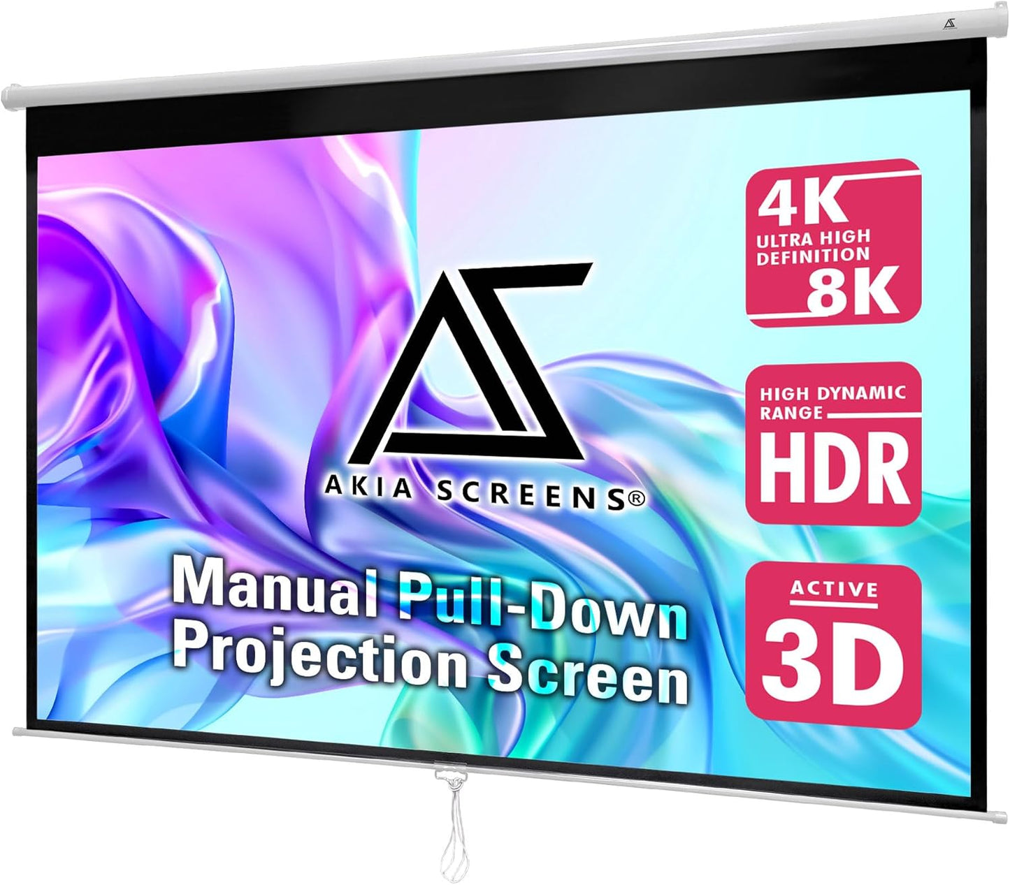 Akia Screens 100 inch Projector Screen for Home Theater Use