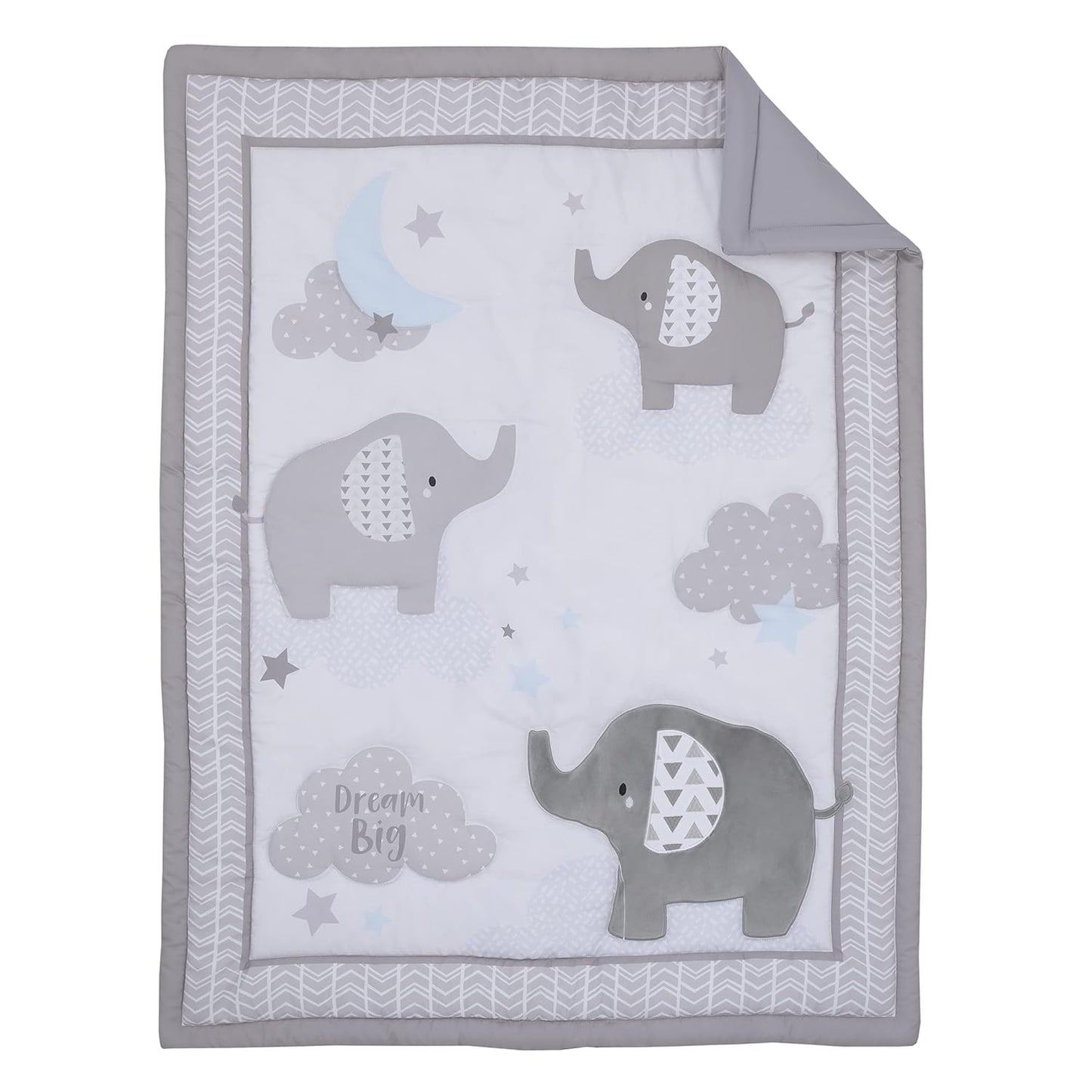 Little Love Elephant Stroll 3 Piece Nursery Crib Bedding Set