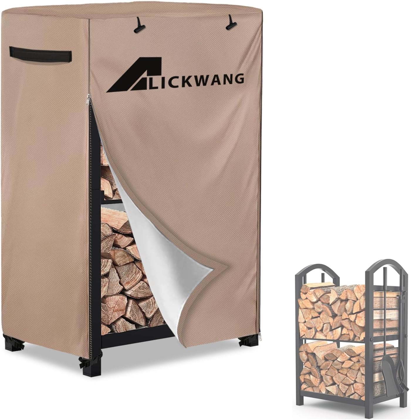 17 Inch Heavy Duty Waterproof Firewood Rack Cover for Outdoor Use