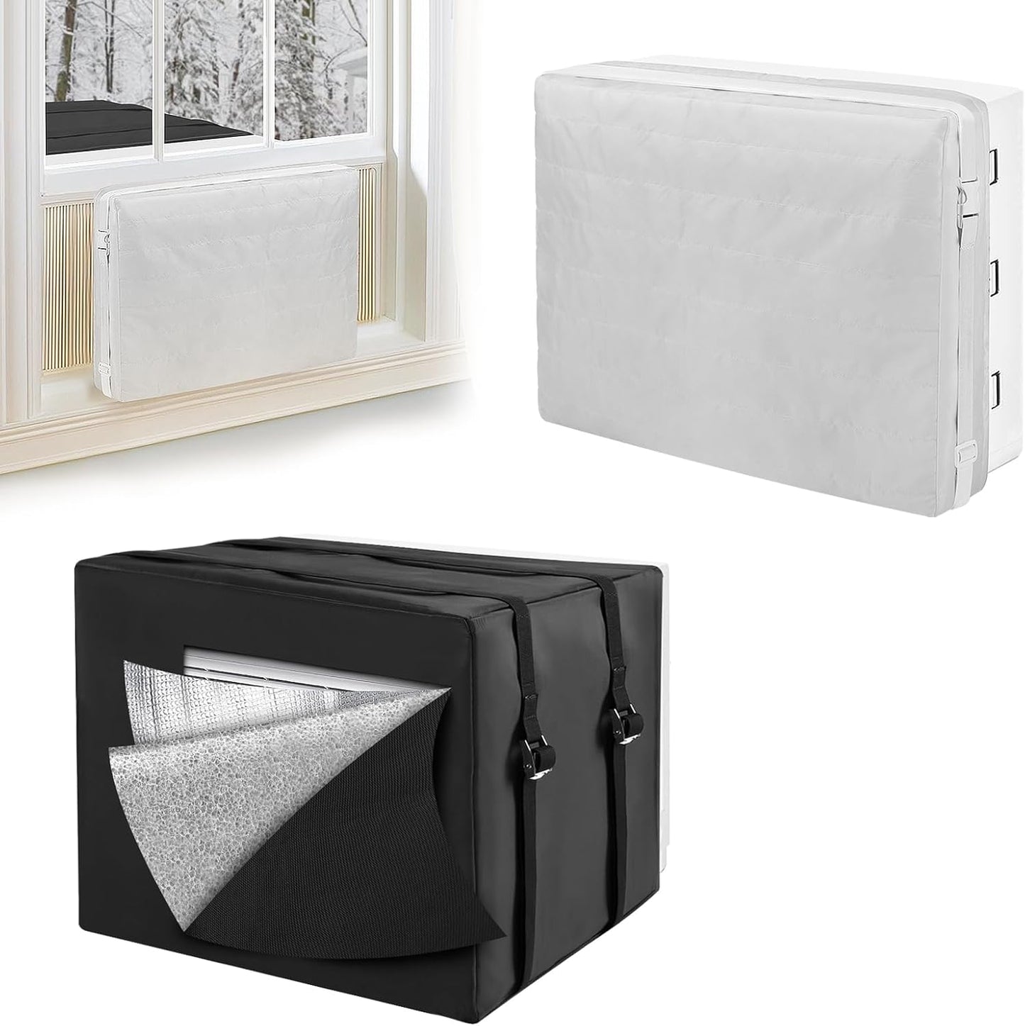 ANPHSIN 2 Pack Windproof AC Covers - Winter Insulation Duo