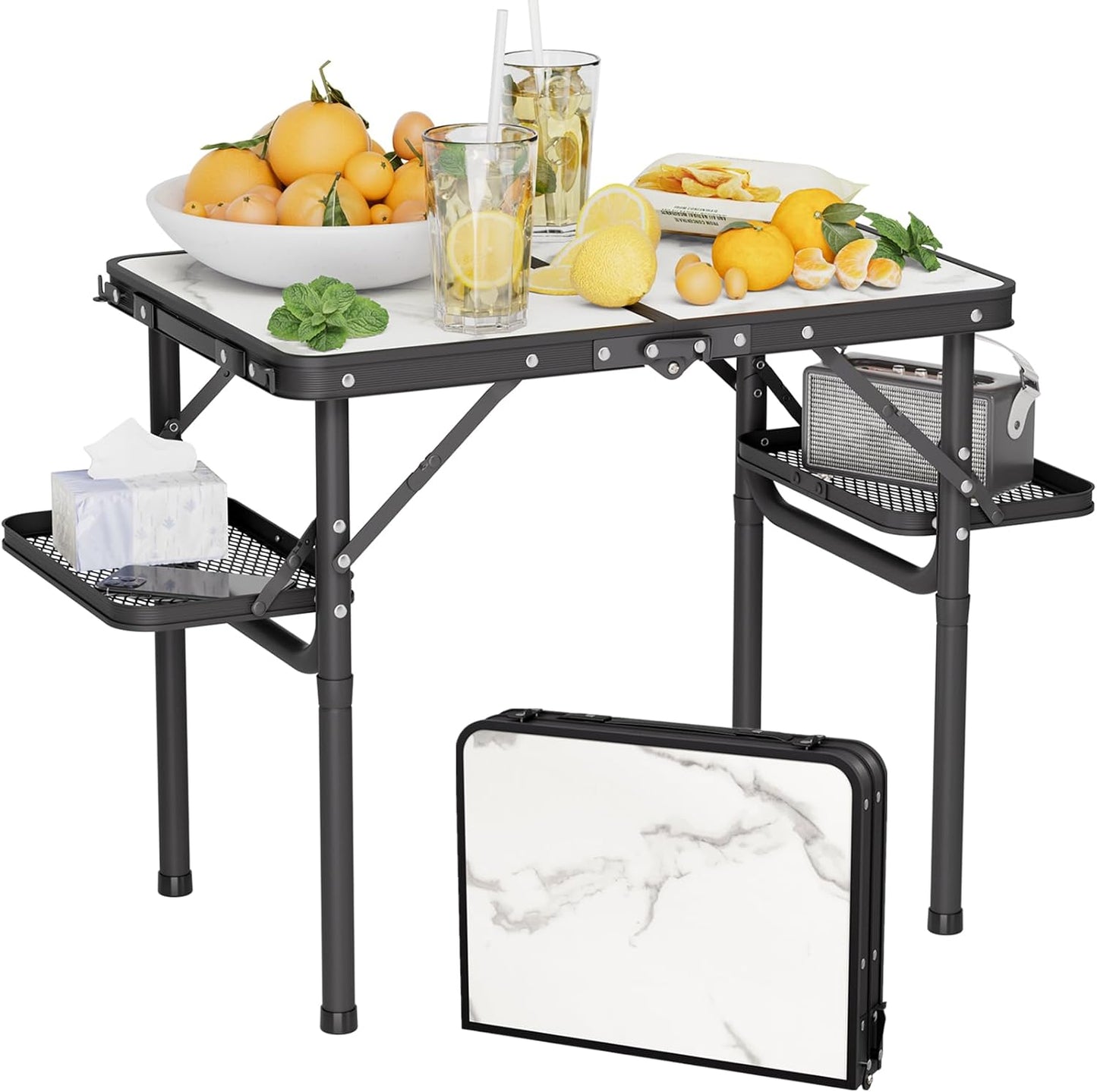 Titanker 2ft Folding Camping Table: 50% Extra Space!