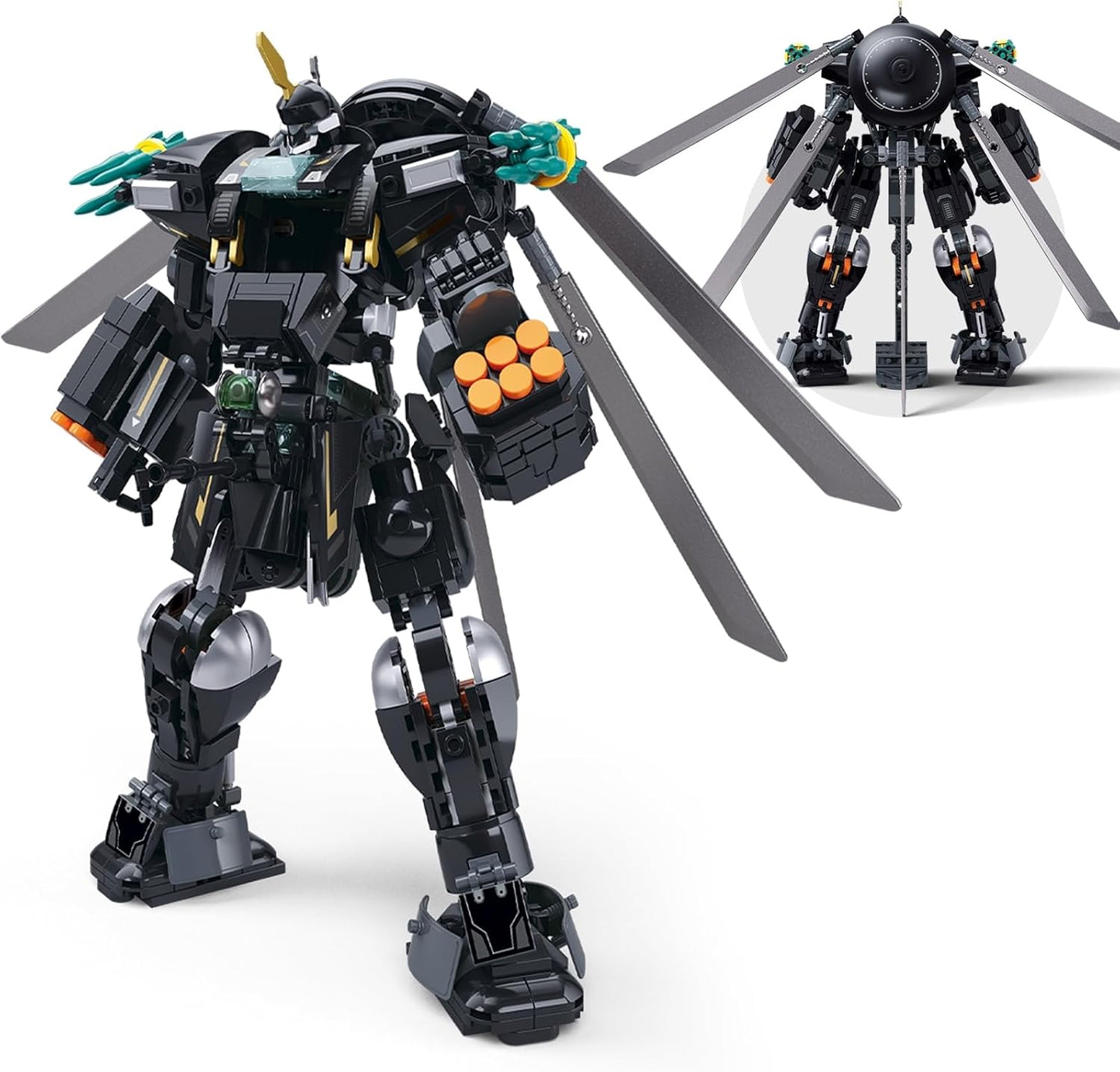 Armed Mech Robot Transforming Building Blocks Set for Adults