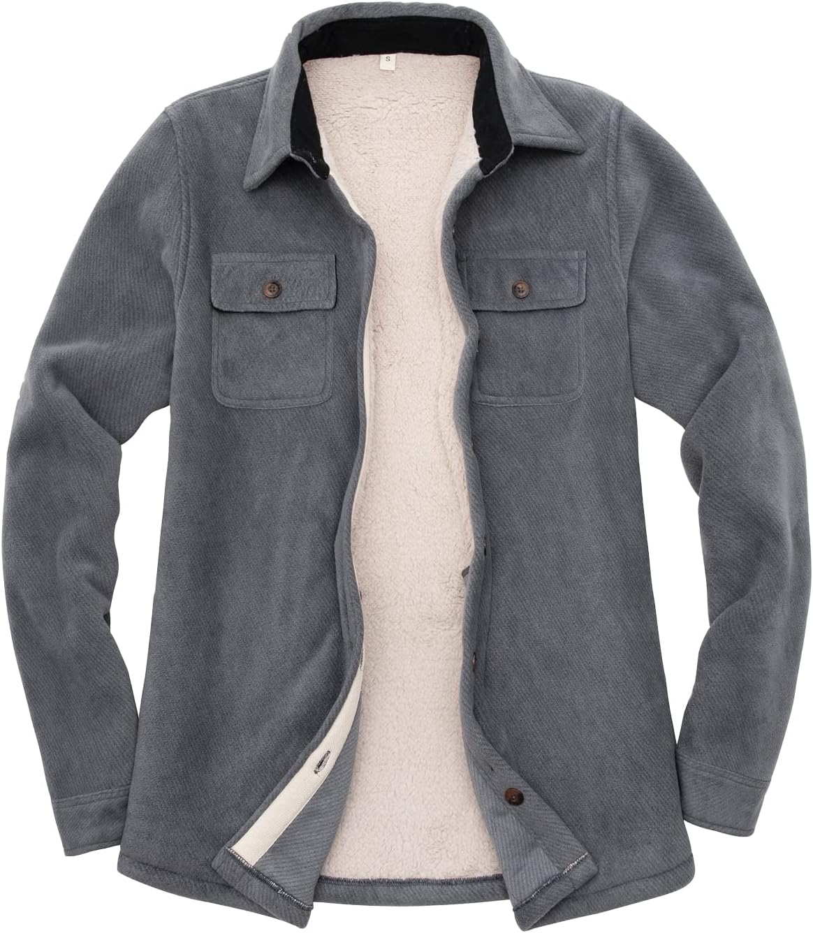 ThCreasa Womens Sherpa Fleece Lined Flannel Shirt Jacket Warm