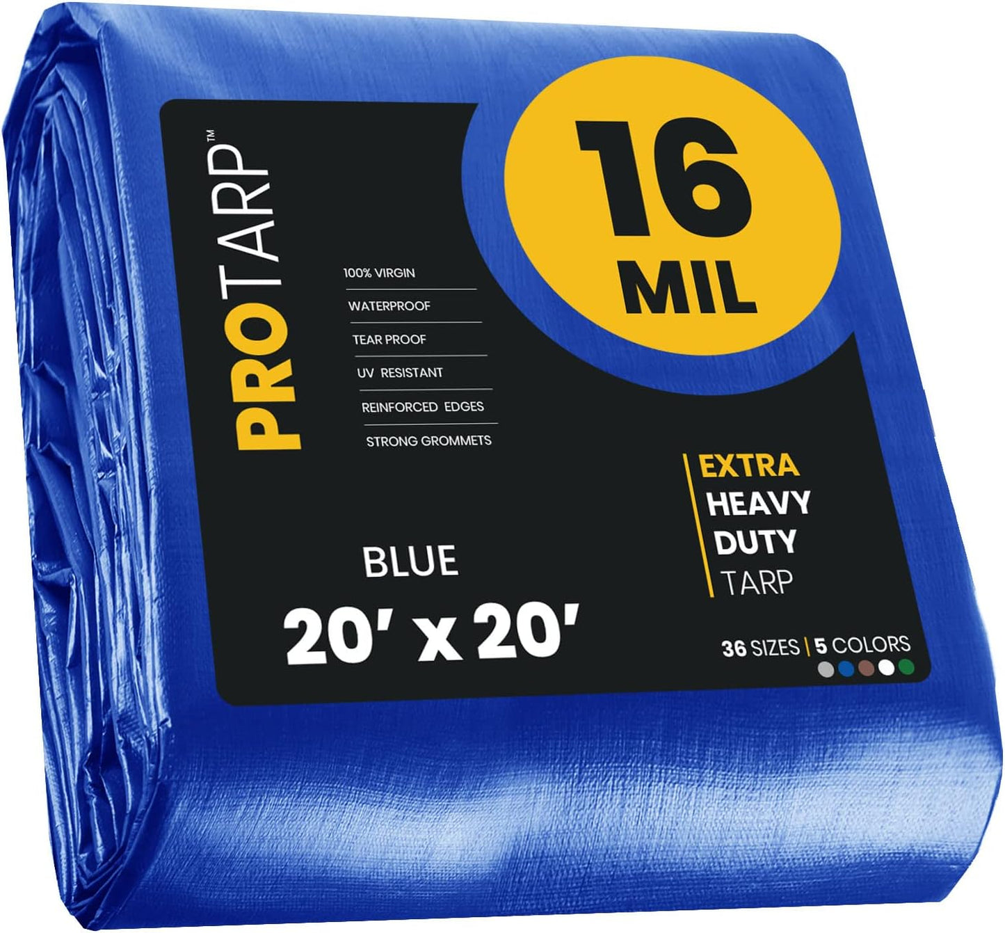 PROTARP Extra Heavy Duty 16 Mil Tarp Cover for All Needs