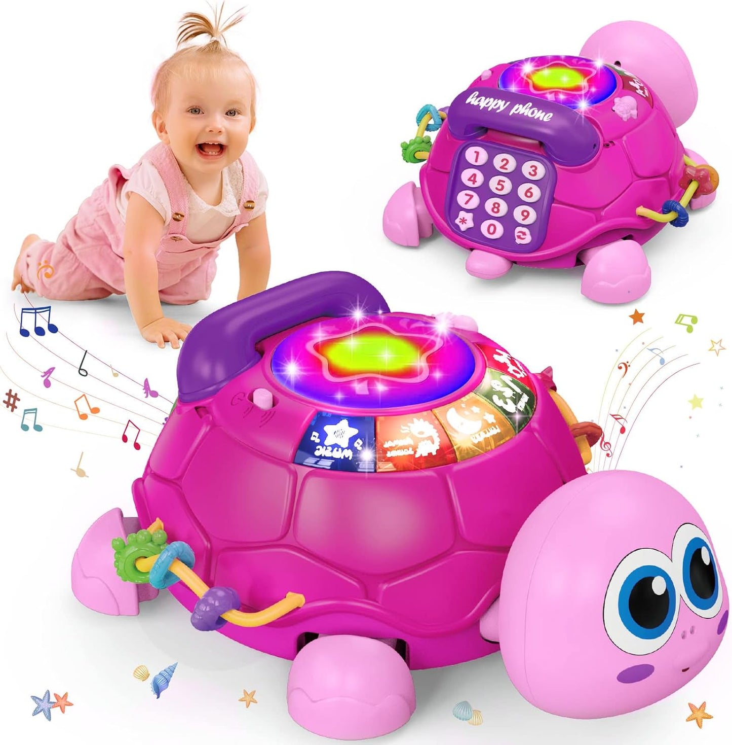 Hanayo Musical Turtle: 360 Crawling Fun for Early Learning