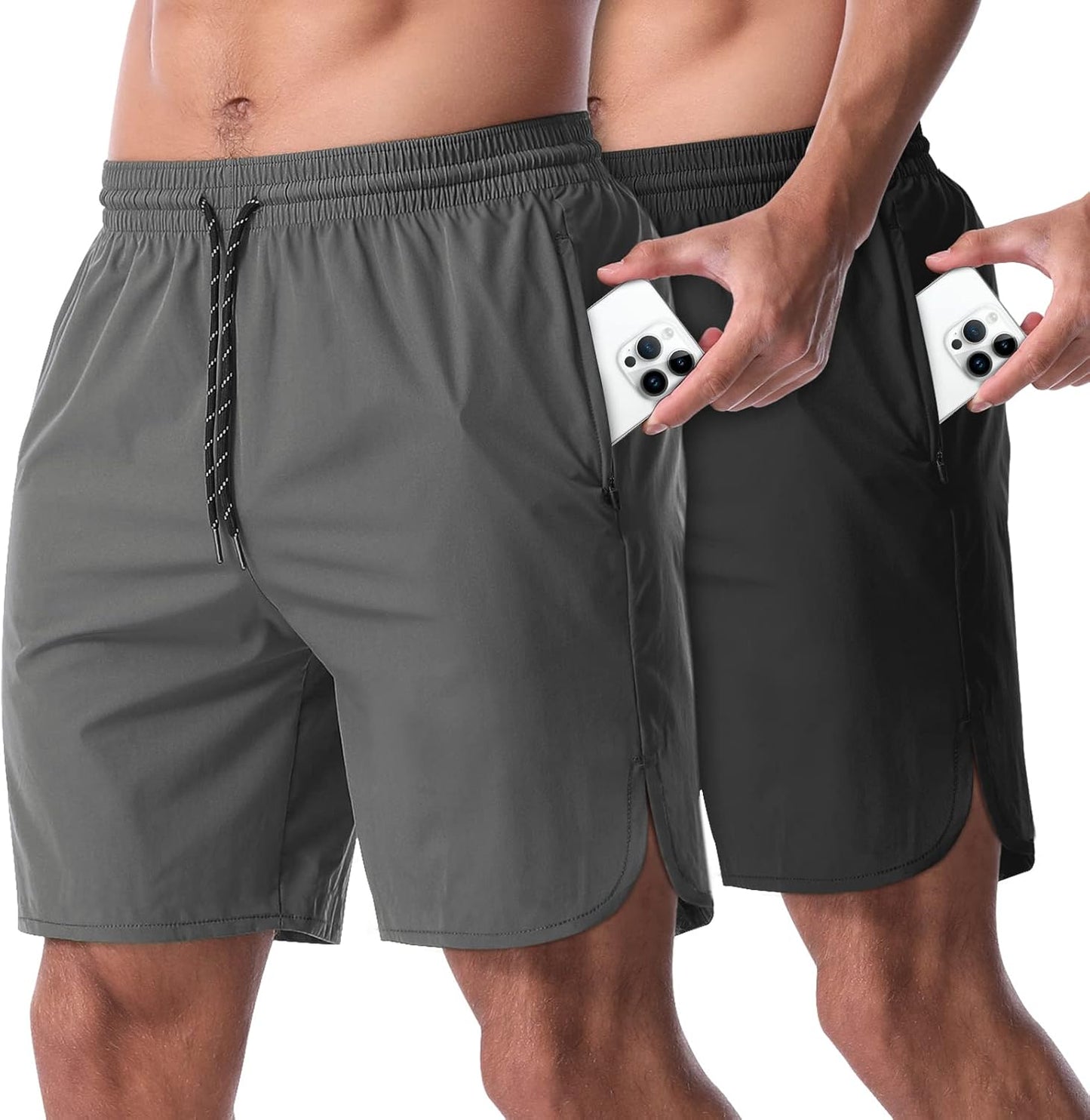 Lightweight Athletic Shorts 2 Pack with Pockets