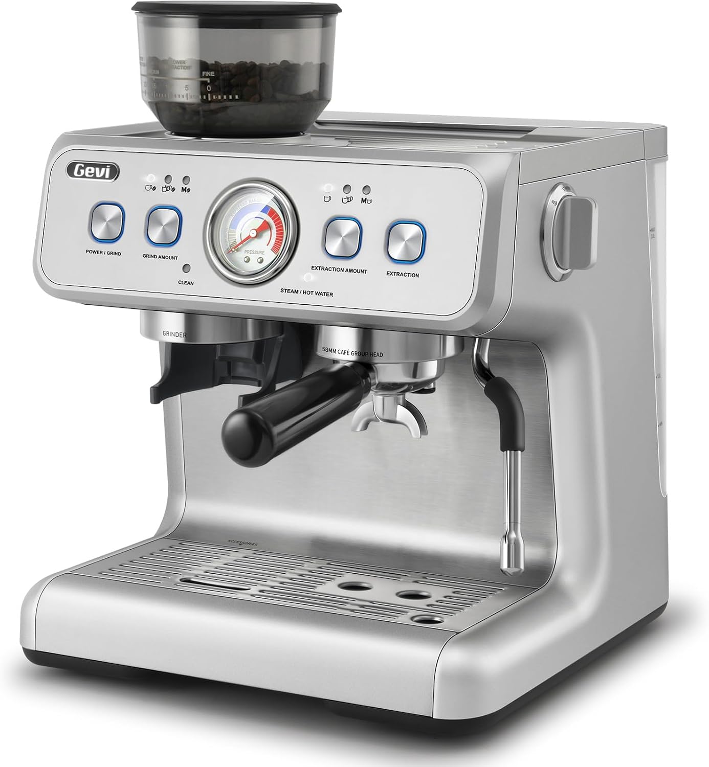 Gevi Dual Boiler Espresso Machine: Pro-Level Steam & Precision Grinding