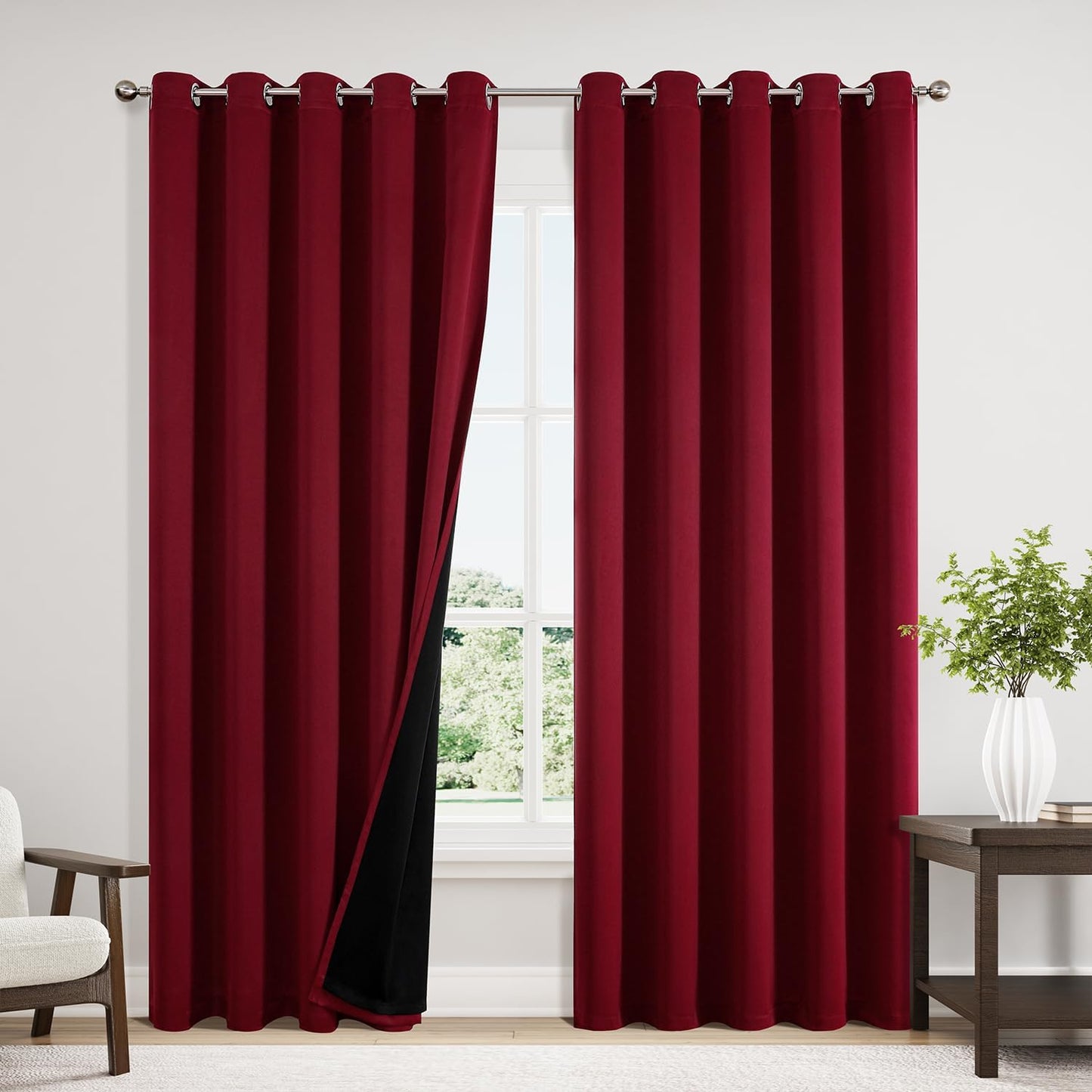 ChrisDowa 100% Blackout Curtains for Bedroom, 84 inch Long