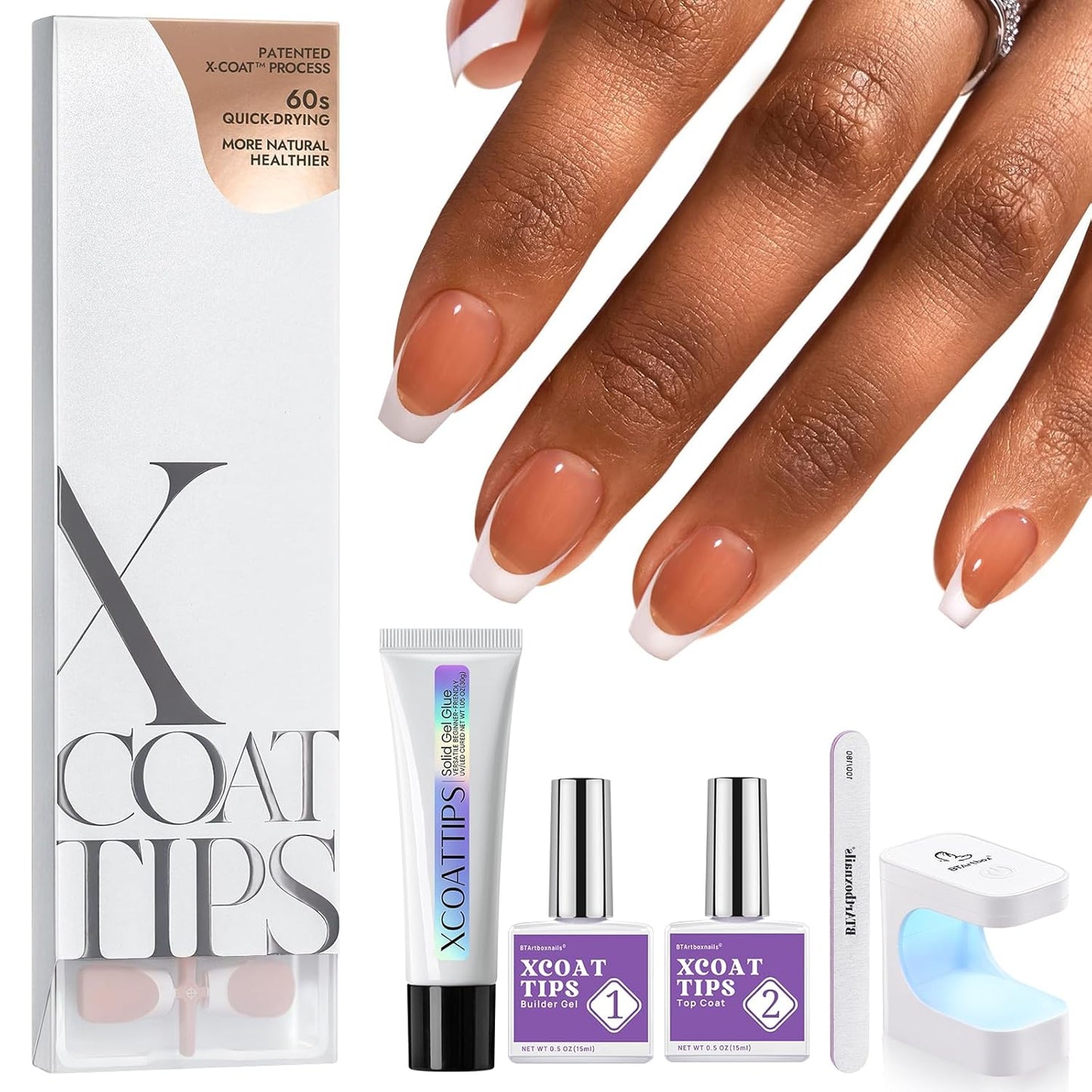 BTArtboxnails XCOATTIPS Gel Nail Kit for Stunning French Tips