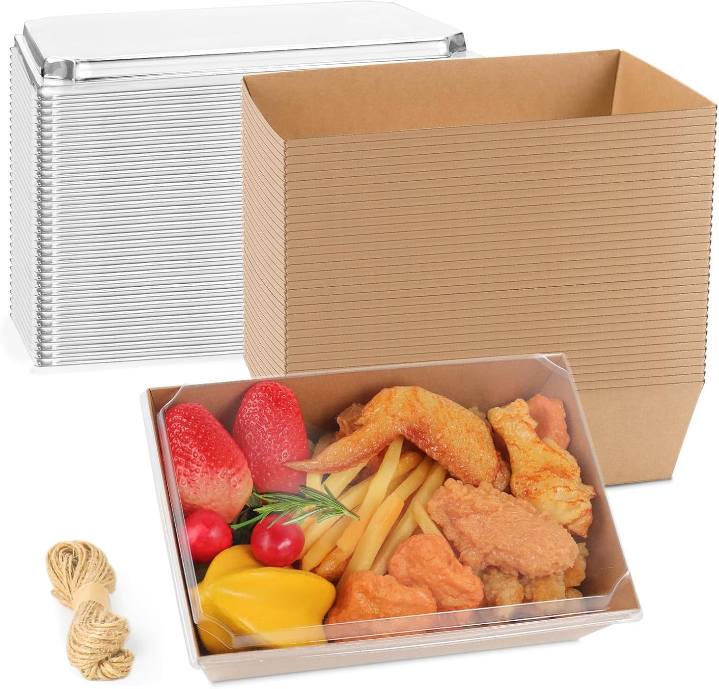 8 x 6 Inch Charcuterie Boxes with Clear Lids for Food Storage