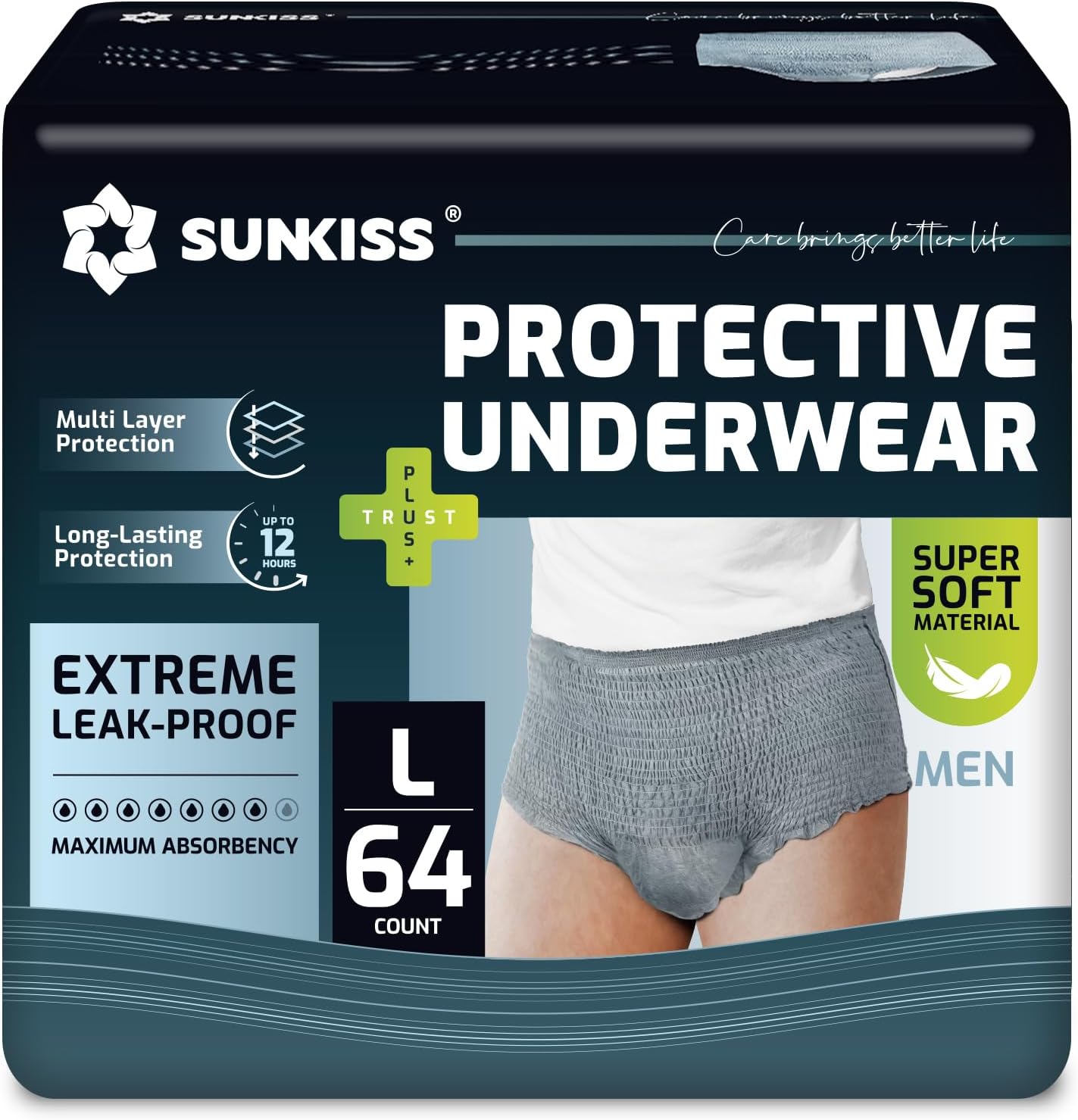 SUNKISS Incontinence Underwear for Men with Maximum Absorbency