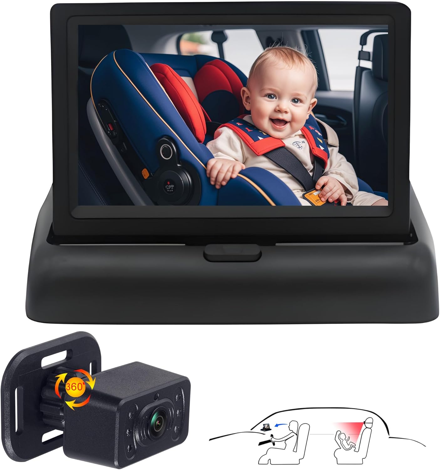 YIMU Baby Car Camera: Crystal Clear Night Vision