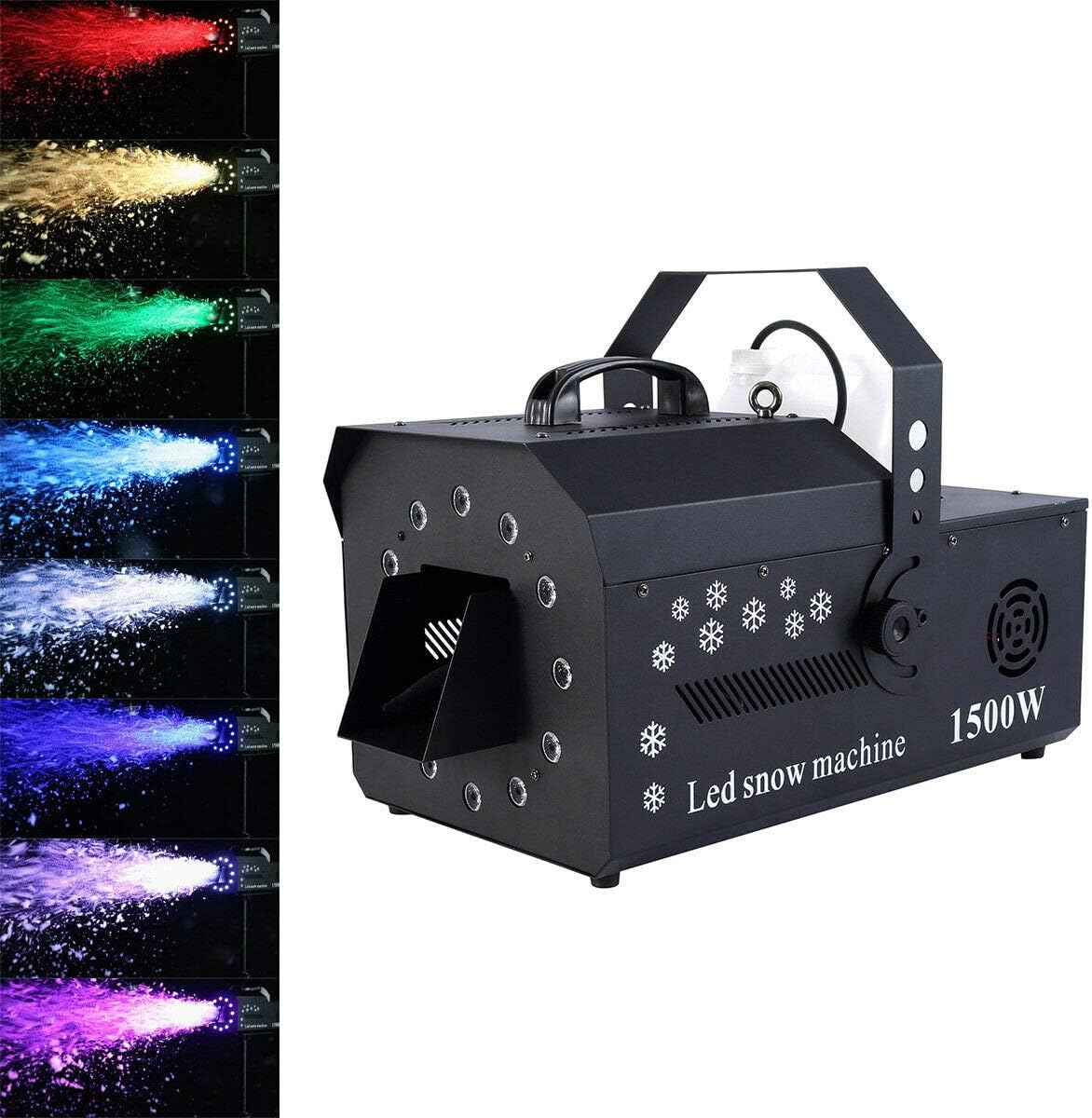 1500W Stage Snow Maker Machine with RGB LED Light Effects