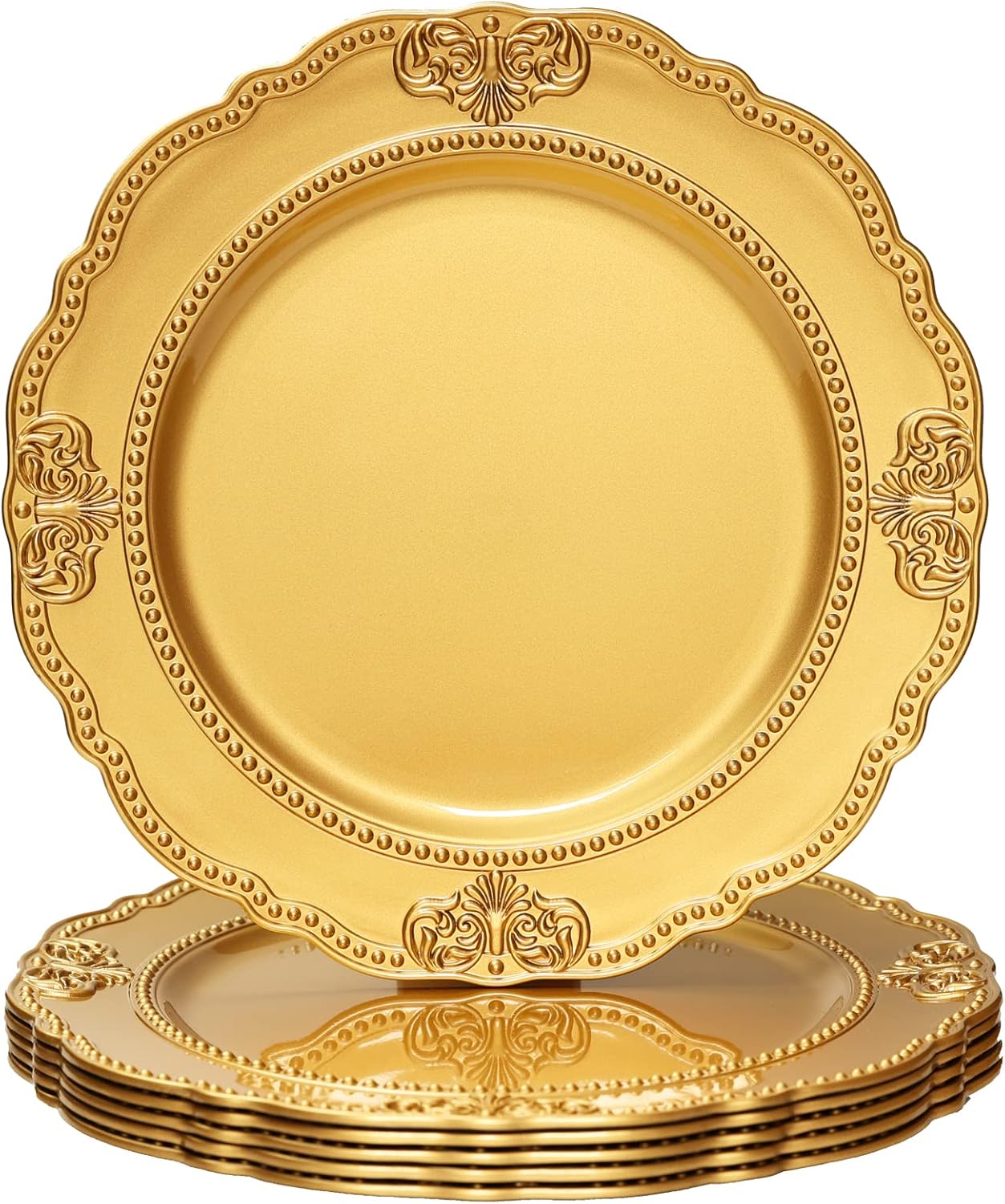 Spsyrine Gold Charger Plates Set of 6 for Elegant Dining