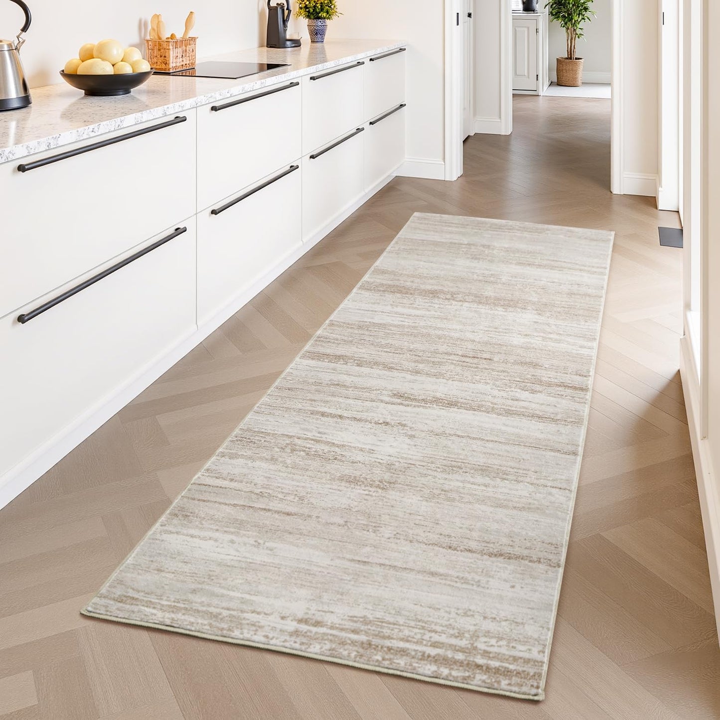 PADOOR Modern Abstract Runner Rug - Stylish Non-Slip Design