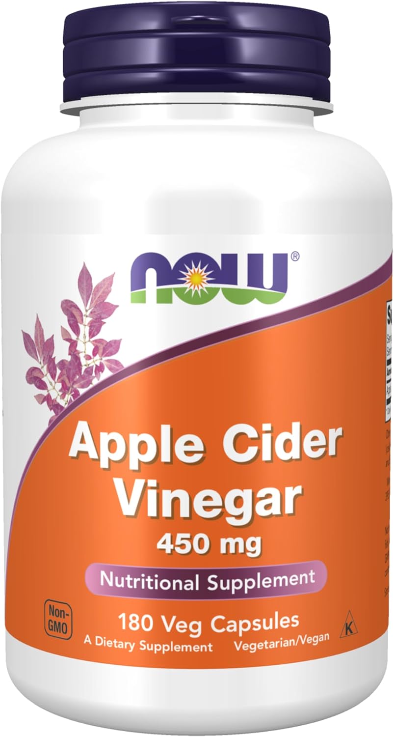 NOW Foods Apple Cider Vinegar, 450mg, 180 Veg Caps