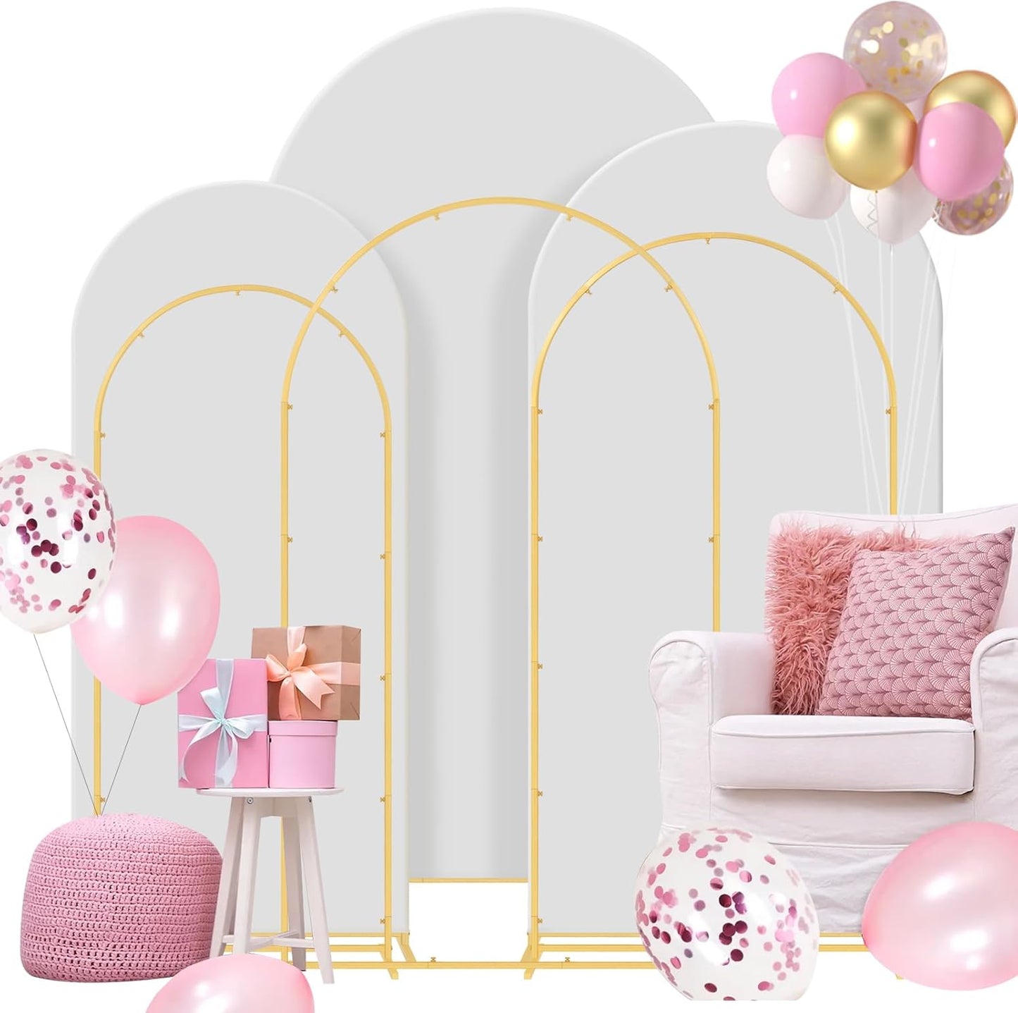 Wedding Arch Backdrop Stand Set of 3 for Memorable Events