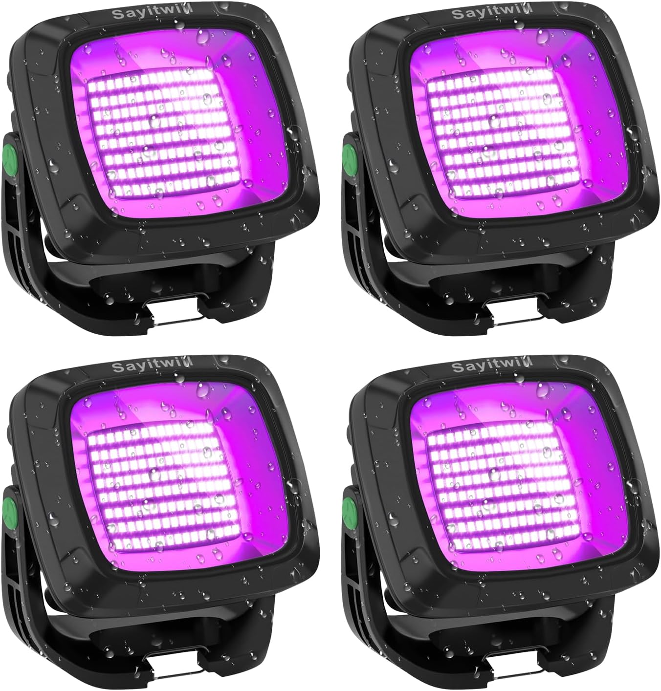 Rechargeable Black Light 4 Pack for Glow Parties and More